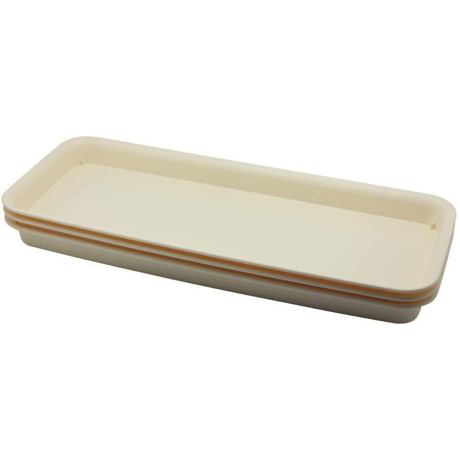 Bangqiao 18 Inch Plastic Rectangular Planter Pot Saucer Tray For Indoor And Outdoor Plants, Pack Of 3, Terracotta