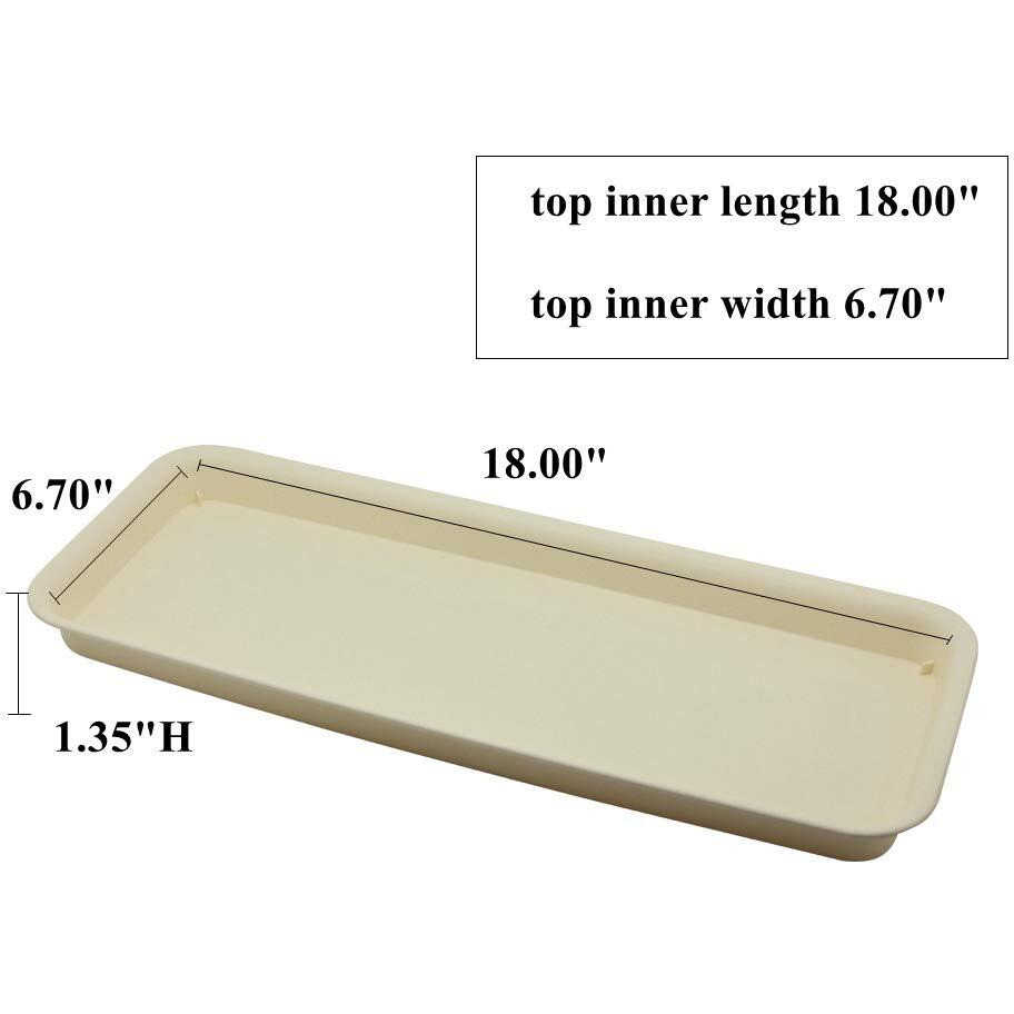Bangqiao 18 Inch Plastic Rectangular Planter Pot Saucer Tray For Indoor And Outdoor Plants, Pack Of 3, Terracotta