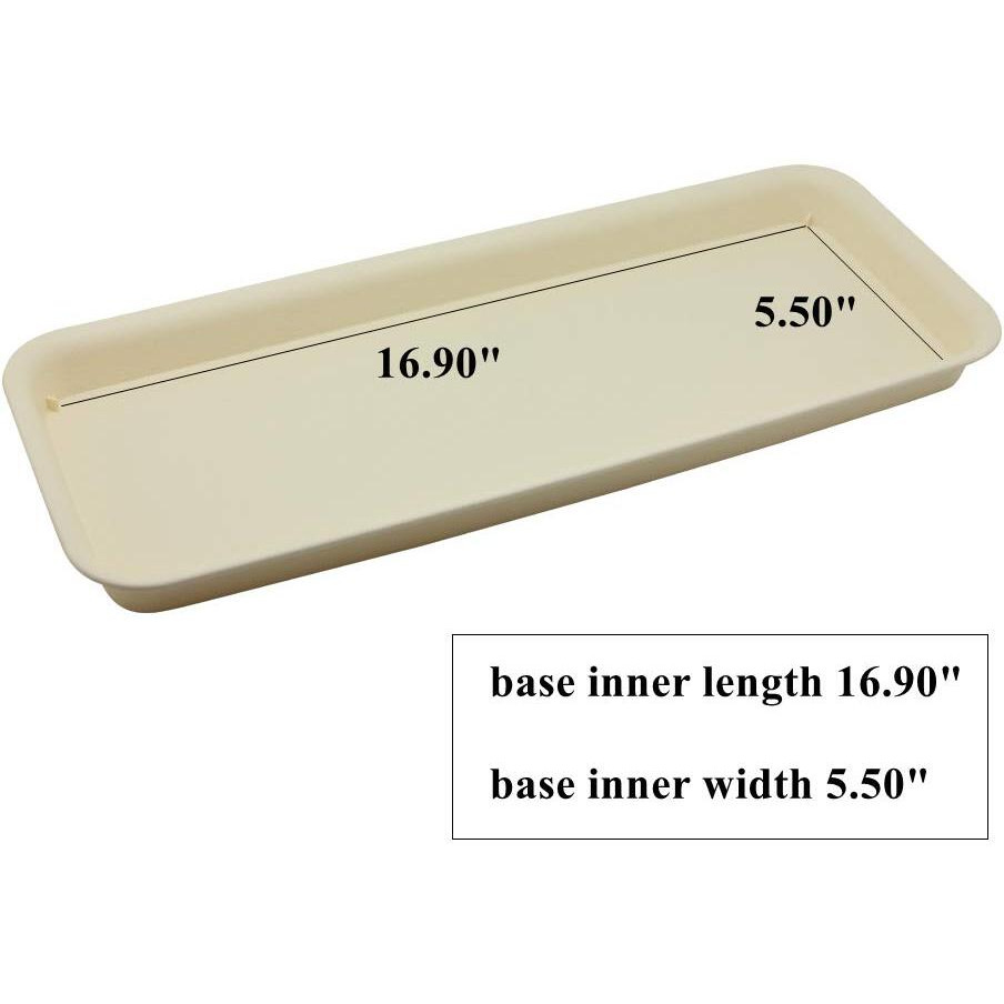 Bangqiao 18 Inch Plastic Rectangular Planter Pot Saucer Tray For Indoor And Outdoor Plants, Pack Of 3, Terracotta