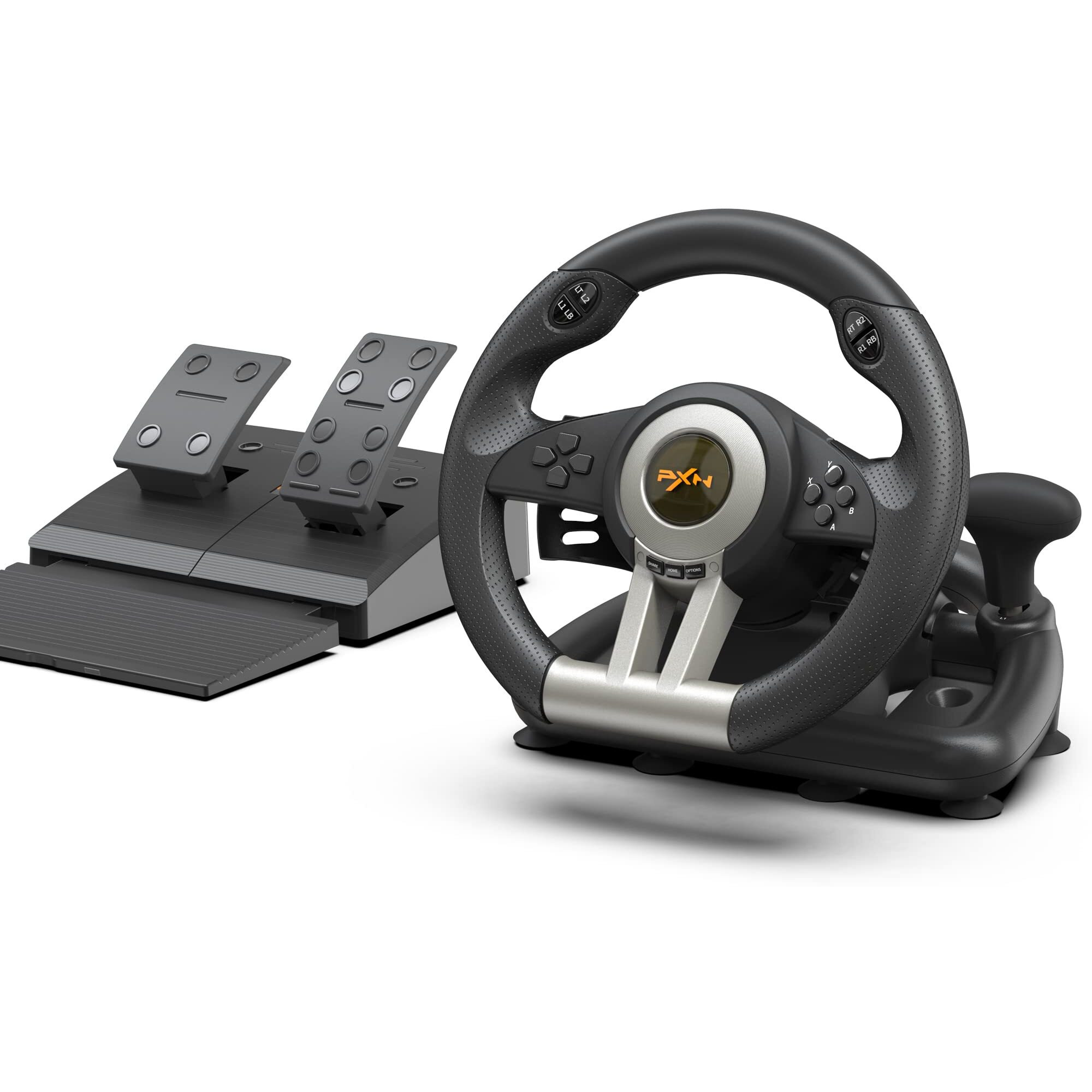 Pxn Pc Racing Wheel, V3 Pro 180 Degree Universal Usb Car Sim Game Steering Wheel With Pedals For Xbox One, Xbox Series S/X Ps3, Ps4, Switch