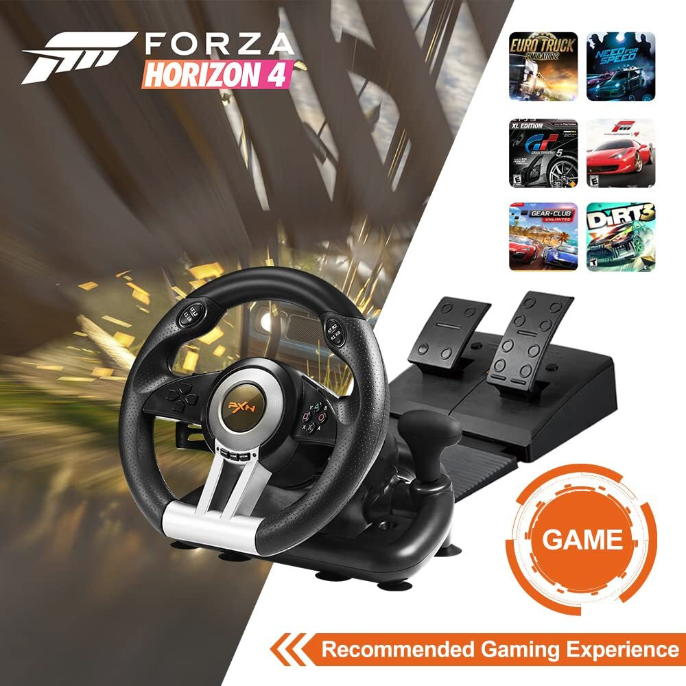 Pxn Pc Racing Wheel, V3 Pro 180 Degree Universal Usb Car Sim Game Steering Wheel With Pedals For Xbox One, Xbox Series S/X Ps3, Ps4, Switch