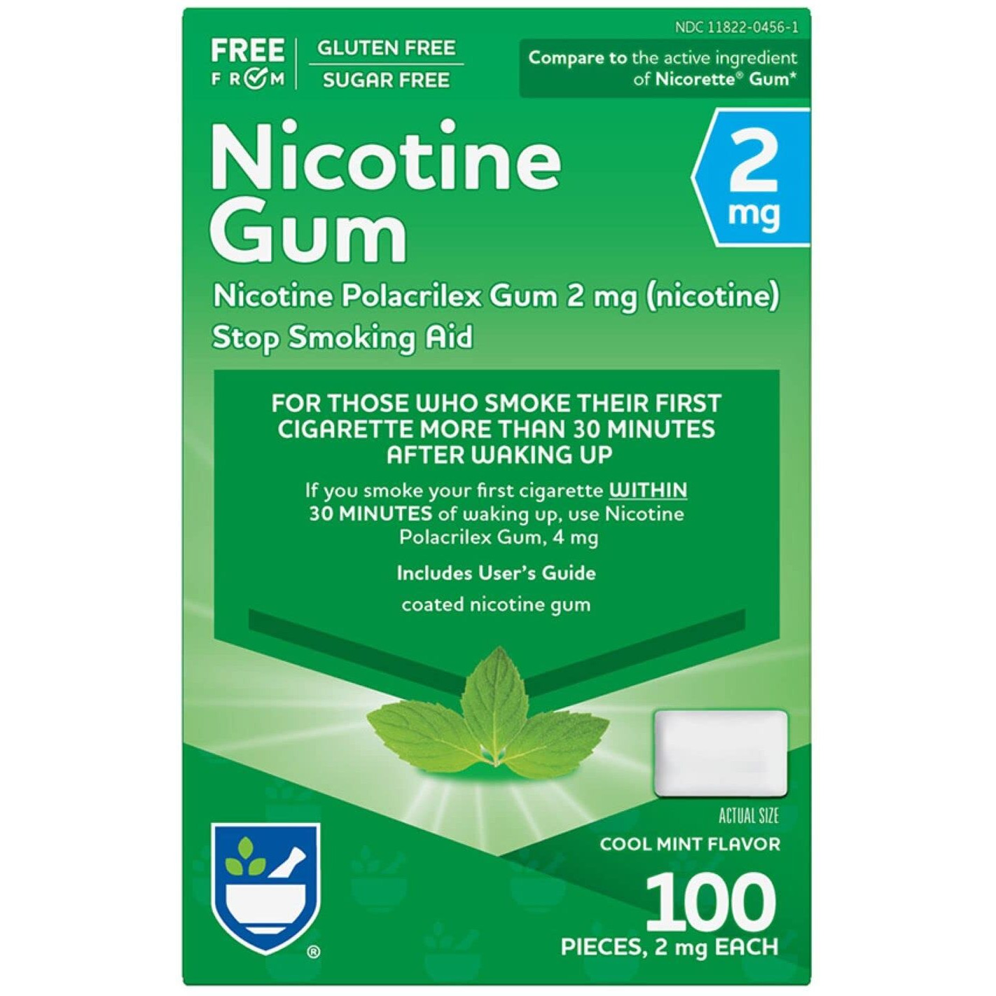 Rite Aid Nicotine Gum, Cool Mint Flavor, 2 Mg - 100 Count | Quit Smoking Aid | Nicotine Replacement Gum | Stop Smoking Aids That Work | Chewing Gum To Help You Quit Smoking | Coated Nicotine Gum
