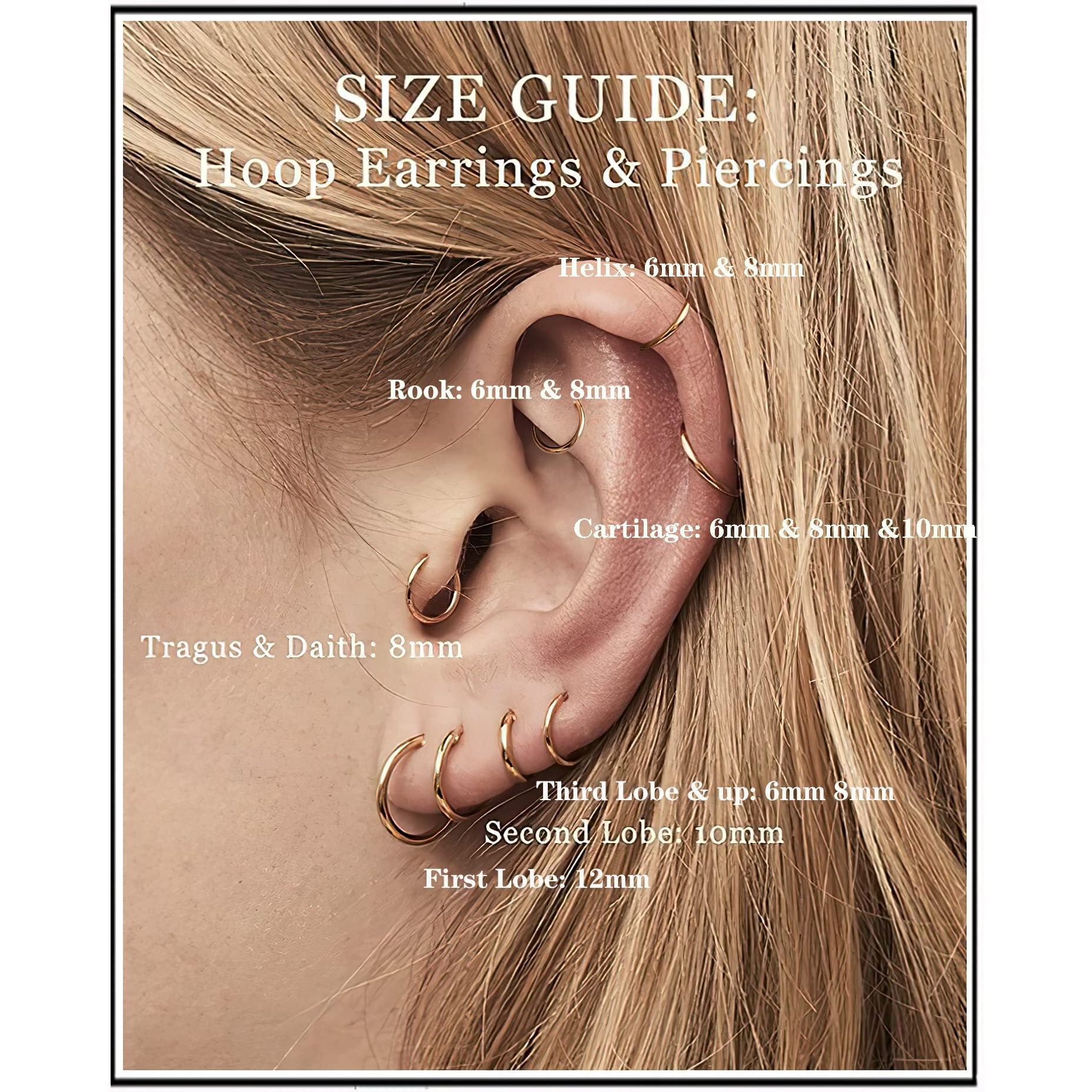 Unisex Dainty Tiny 18K Real Gold Plating Cartilage Huggie Hoop Earrings, 16G Surgical Steel Small Endless Hinged Hoops Earring For Earlobe Cartilage Helix Rook Daith Conch Nose Lip Body Piercing Jewelry (Gold 6/8/10Mm)