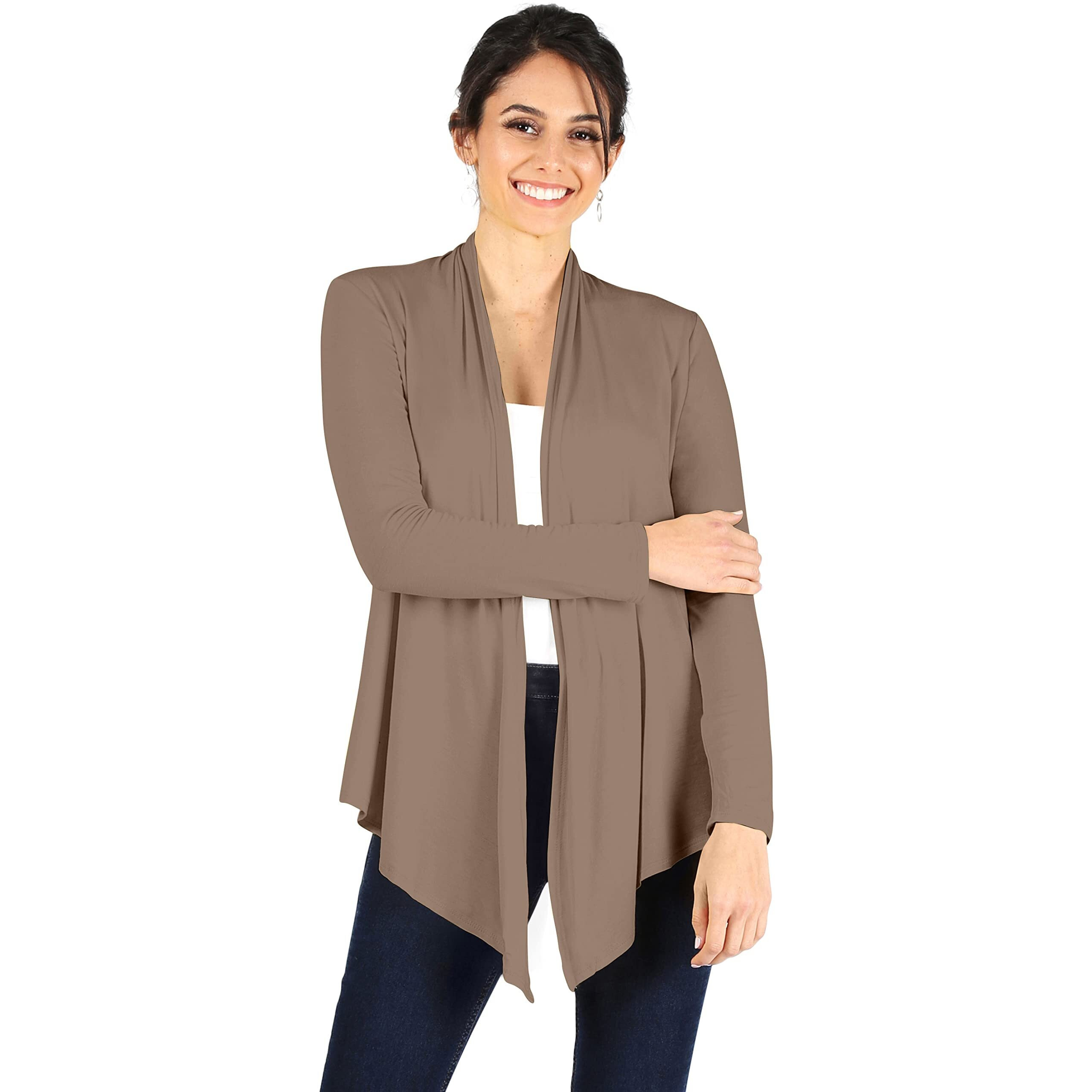 Simlu Khaki Cardigans For Women, Khaki Cardigan Plus Size And Reg, Khaki Lightweight Sweater Cardigan, Xx-Large