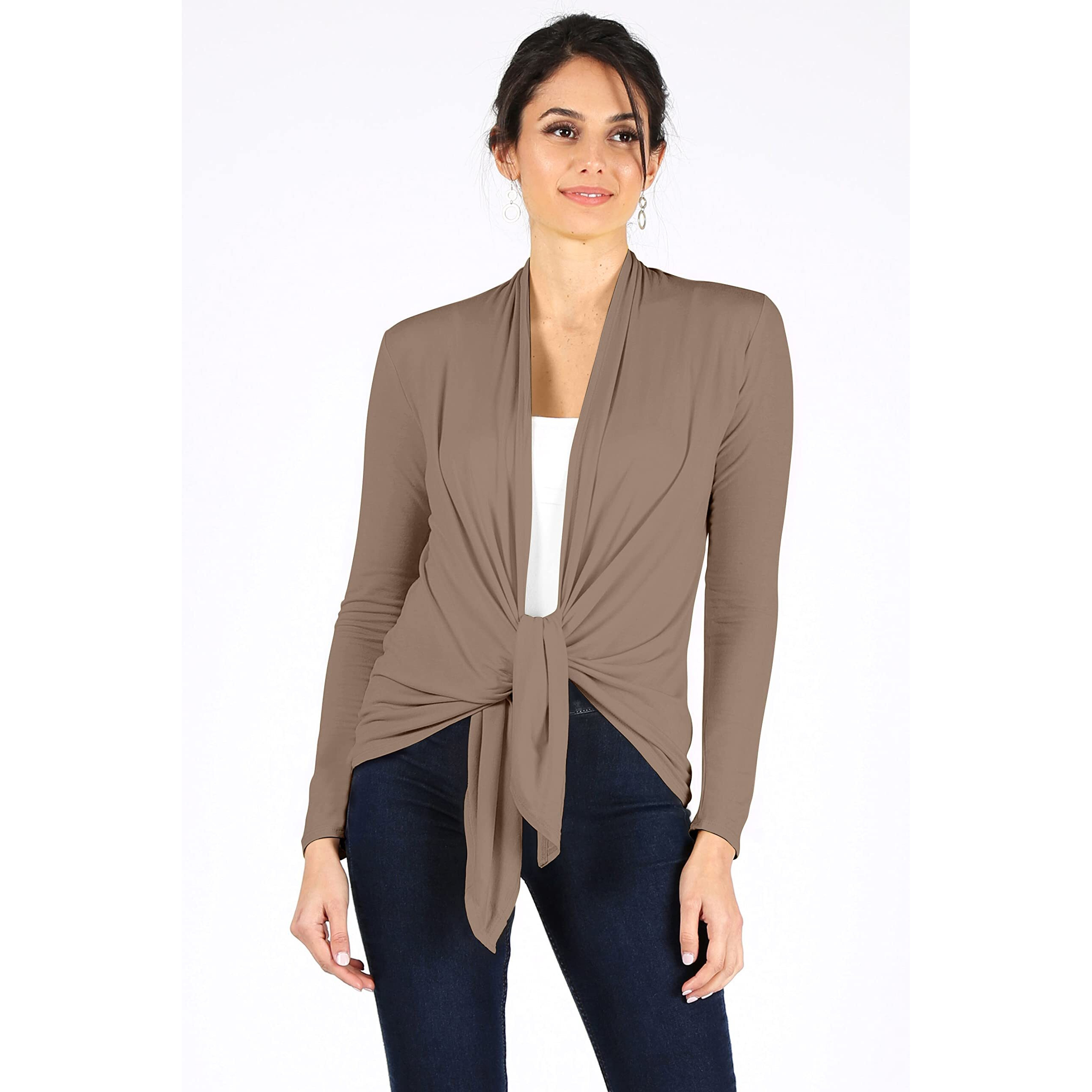 Simlu Khaki Cardigans For Women, Khaki Cardigan Plus Size And Reg, Khaki Lightweight Sweater Cardigan, Xx-Large