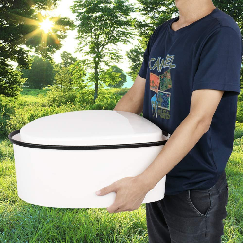 Vingli Portable Toilet | Indoor Outdoor Commode W/Detachable Inner Bucket & Removable Paper Holder, Lightweight & Compact For Camping, Boat, Van, Emergency Use (White)