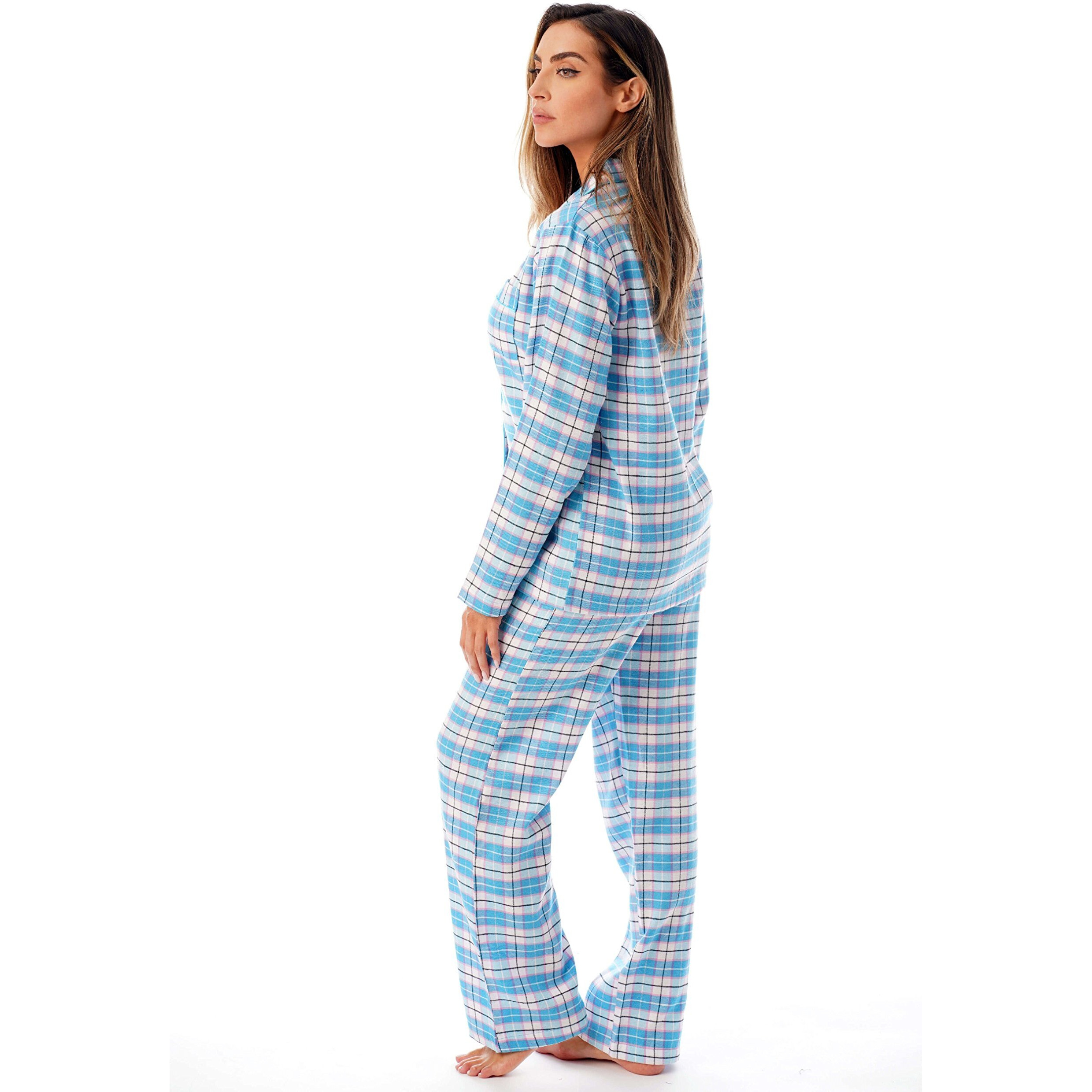 Just Love Long Sleeve Flannel Pajama Sets For Women 6760-10359-Blu-3X Blue
