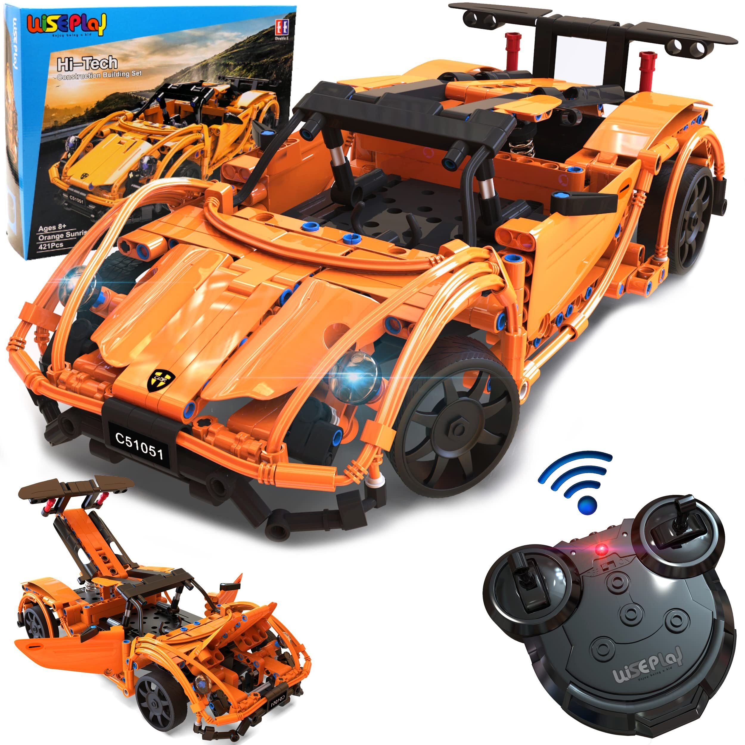 Wiseplay Stem Projects For Kids Ages 8-12 - 421 Pcs Rc Car Kits To Build - 10 Year Old Boy & Girl Gift Idea - Stem Building Toys For Boys Age 8-12 - Engineering Toys For Kids 8-10 - Build Your Own Car