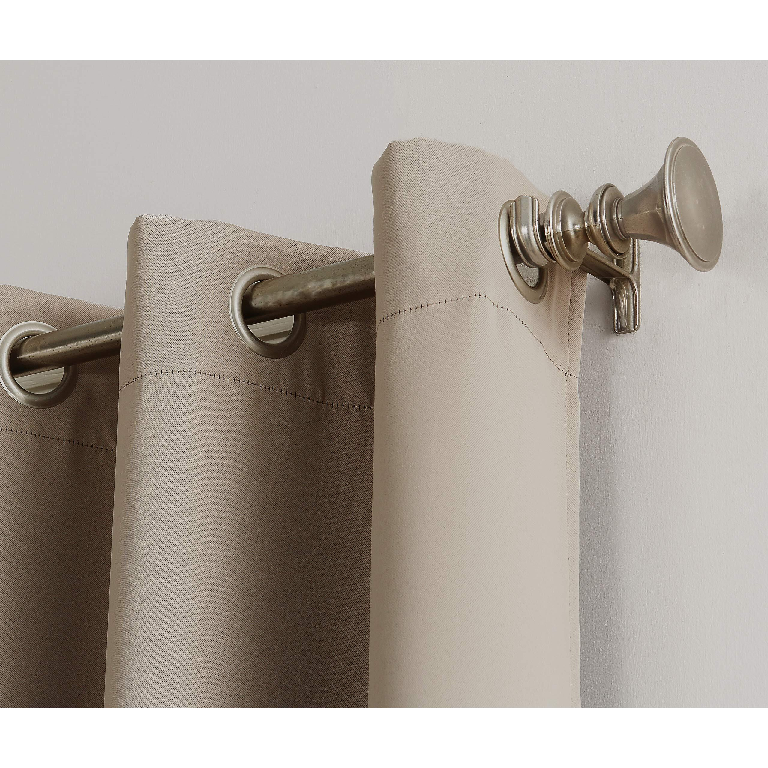 Sun Zero Easton Energy Saving Blackout Grommet Curtain Panel, 40"" X 84"", Stone