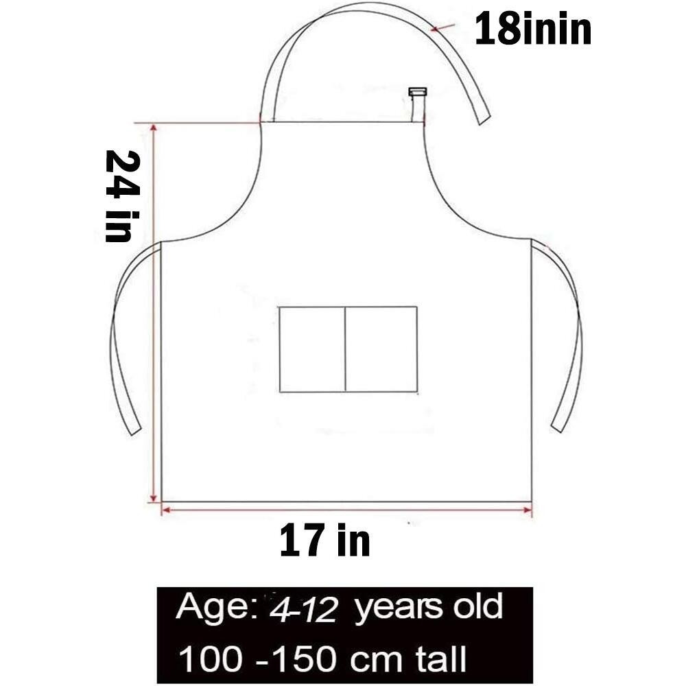 Tamicy 10 Pieces Kids Chef Hat And Apron Set - Child Kitchen Bib Aprons With Pockets Girls Boys Chef Hats For Cooking Baking Gardening Painting Wear (Black,White,Wine Red,Yellow,Red)