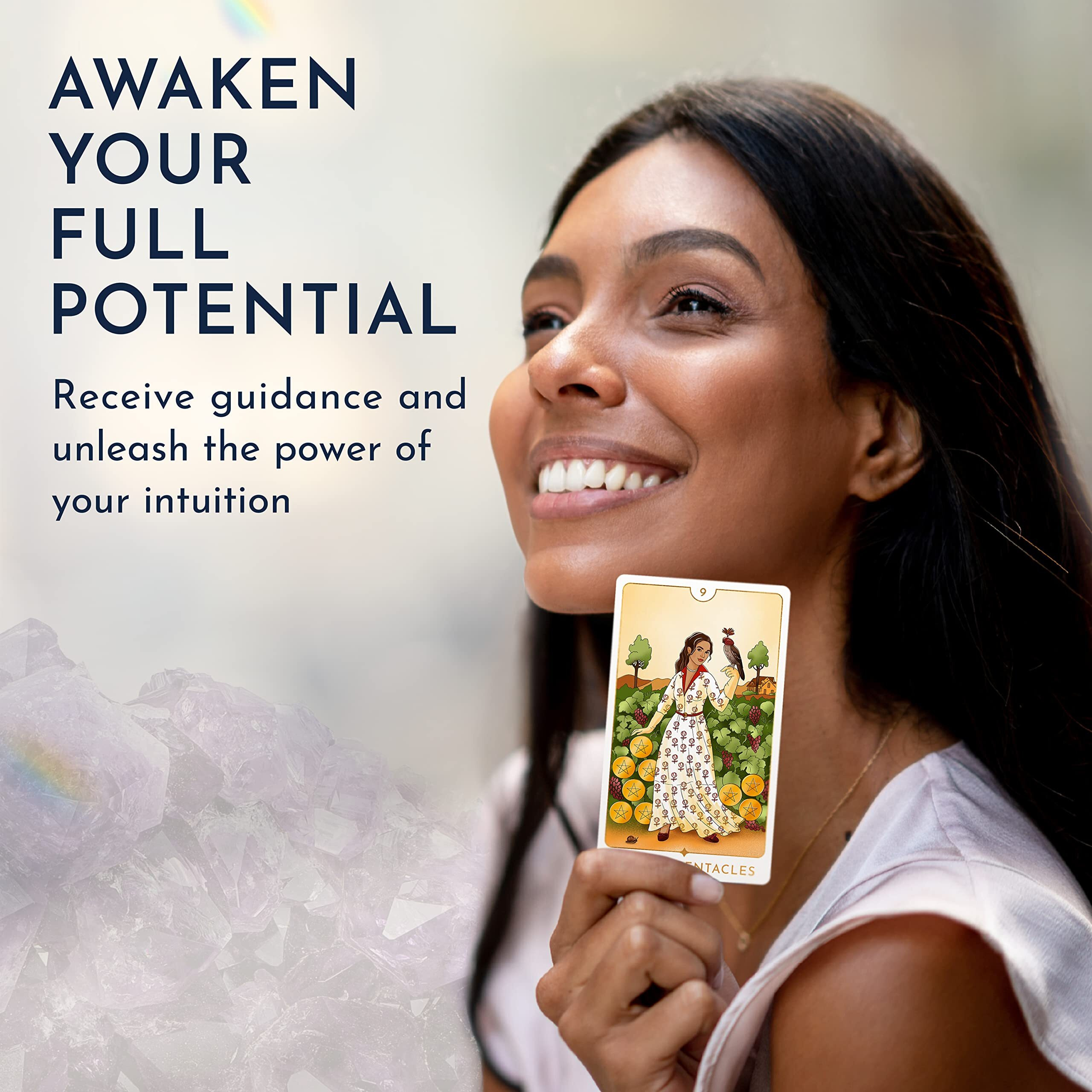 Awaken Tarot Cards With Guide Book - Modern Tarot Deck Inspired By The Rider Waite Tarot Deck - Tarot Cards For Beginners And Professionals, Beginner Tarot Decks With Guidebook, Tarot Cards Deck