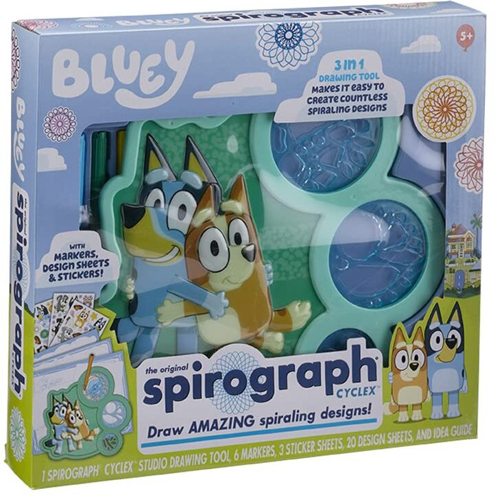 Spirograph Cyclex Studio Bluey - The Easy Way To Make Countless Amazing Designs - Rotating Stencil Wheel Art Kit - Ages 5+
