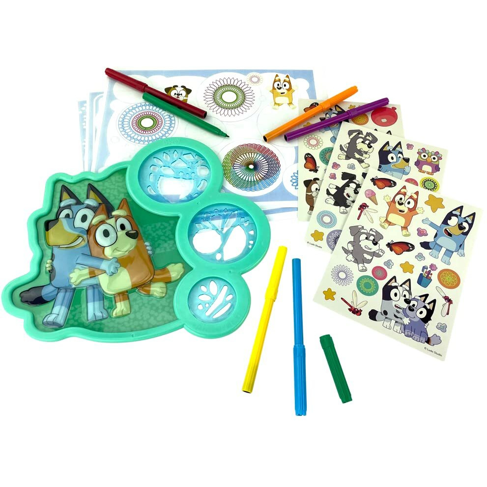 Spirograph Cyclex Studio Bluey - The Easy Way To Make Countless Amazing Designs - Rotating Stencil Wheel Art Kit - Ages 5+