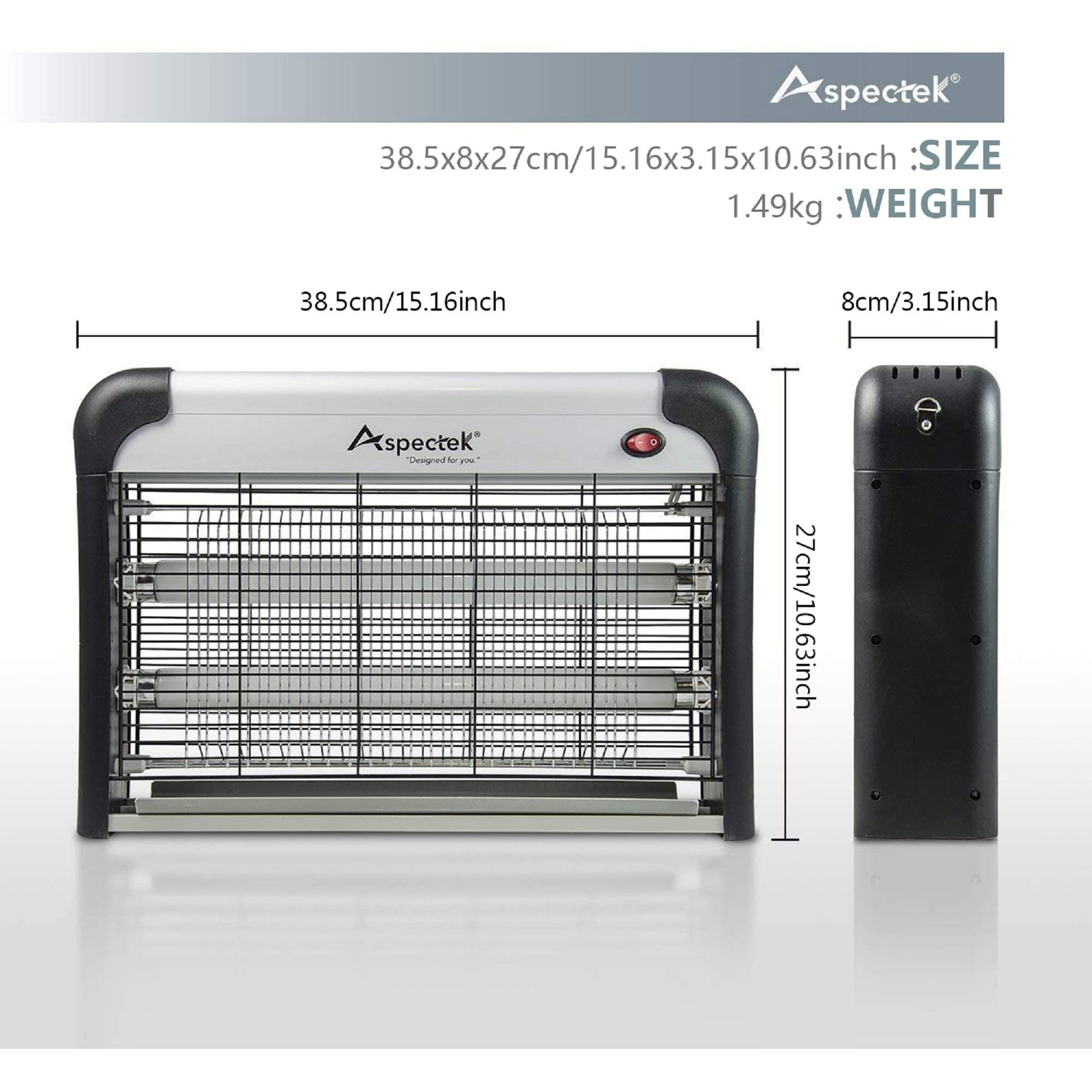 Aspectek Bug Zapper & Electric Insect Kill Mosquito Bug Fly & Other Pests Killer, Powerful 2800V Grid 20W Bulbs, Indoor