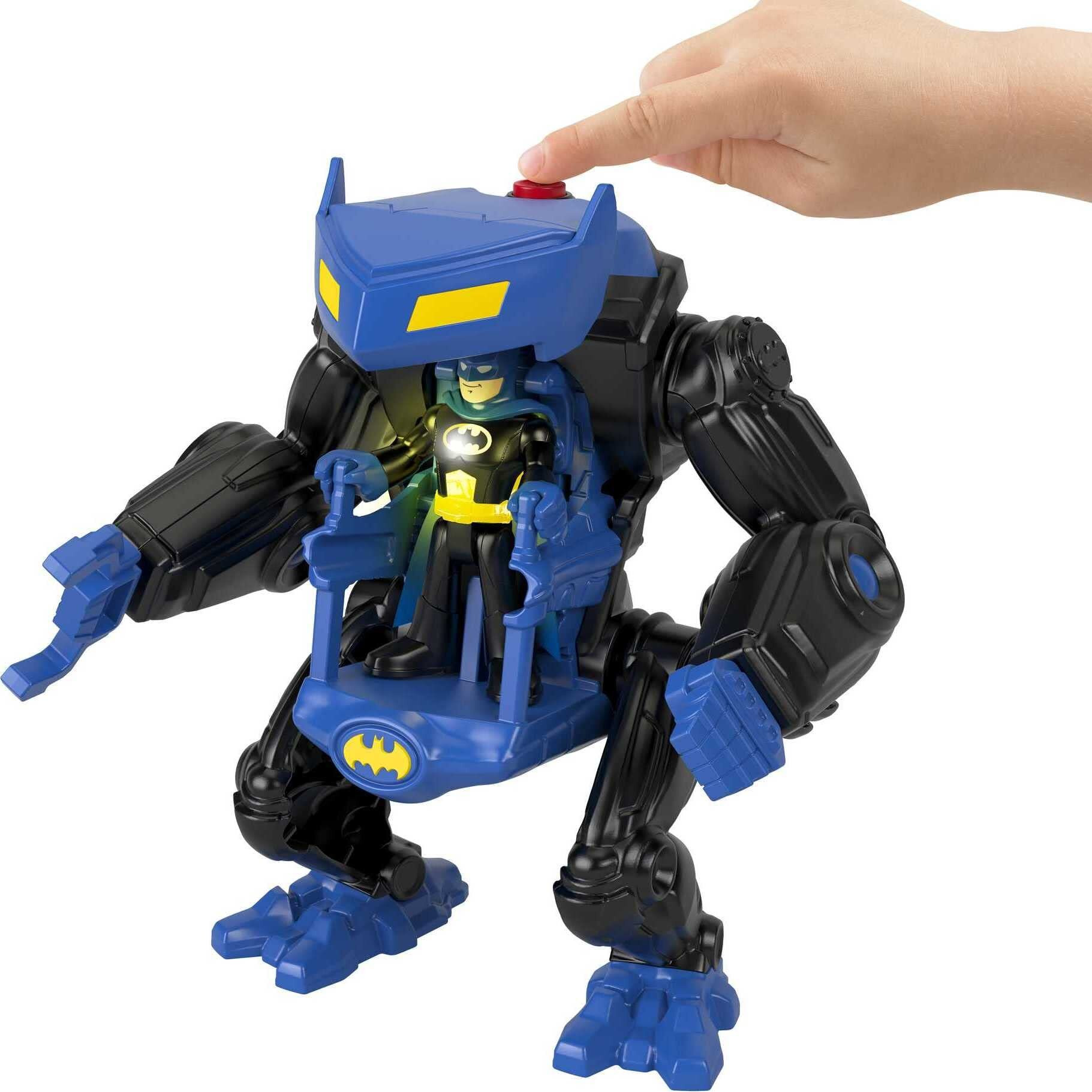 Imaginext Dc Super Friends Batman Toys, Battling Robot With Batman Figure And Lights For Preschool Pretend Play Ages 3-8 Years