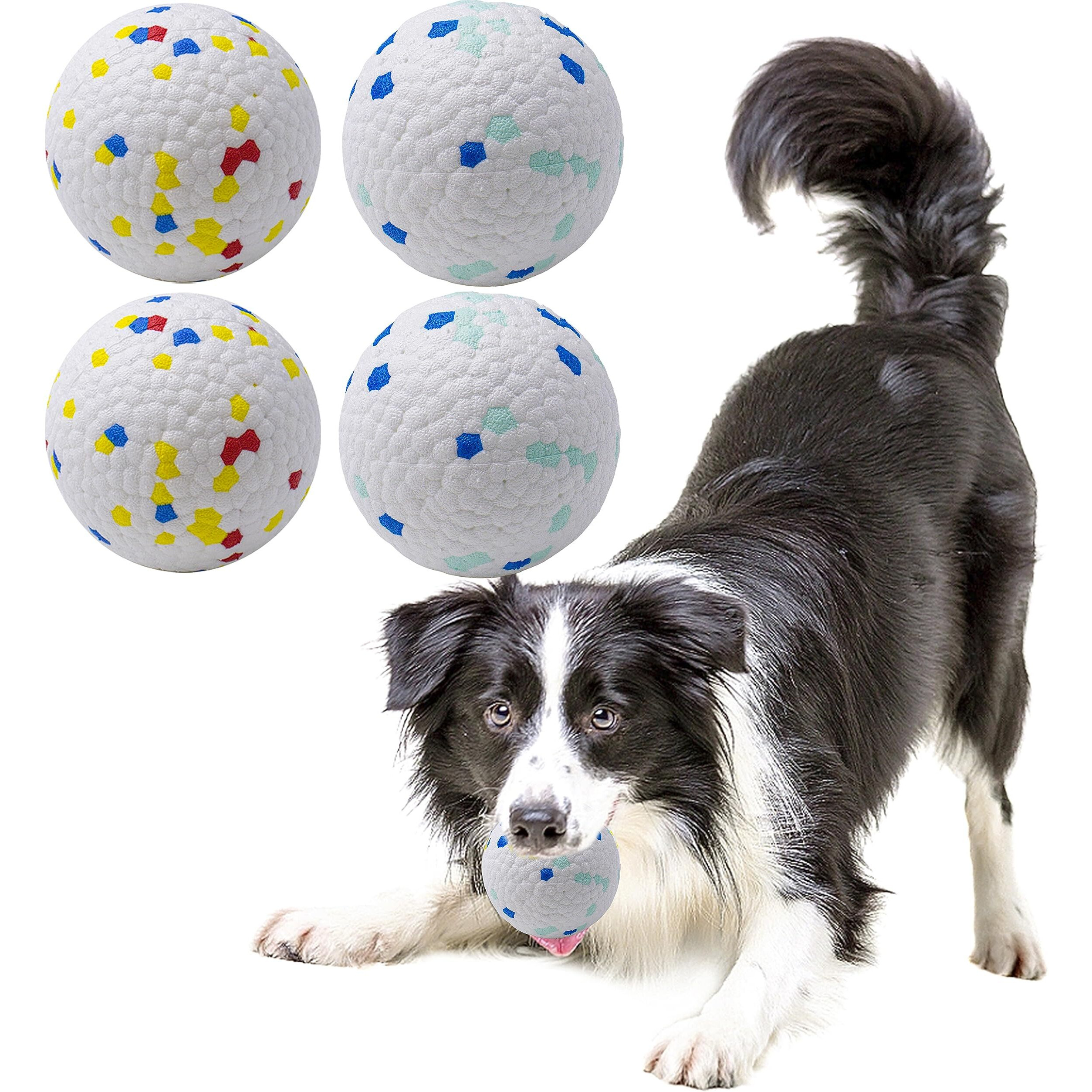 Lievuiken Dog Balls Toys For Aggressive Chewers, Indestructible Durable Bouncy Floating Balls For Dogs To Fetch, Durable Solid Rubber Ball For Training Dog(4 Pcs)
