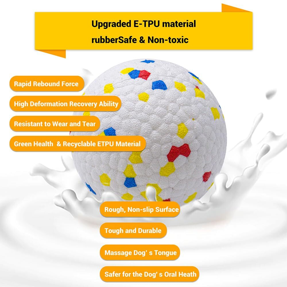 Lievuiken Dog Balls Toys For Aggressive Chewers, Indestructible Durable Bouncy Floating Balls For Dogs To Fetch, Durable Solid Rubber Ball For Training Dog(4 Pcs)