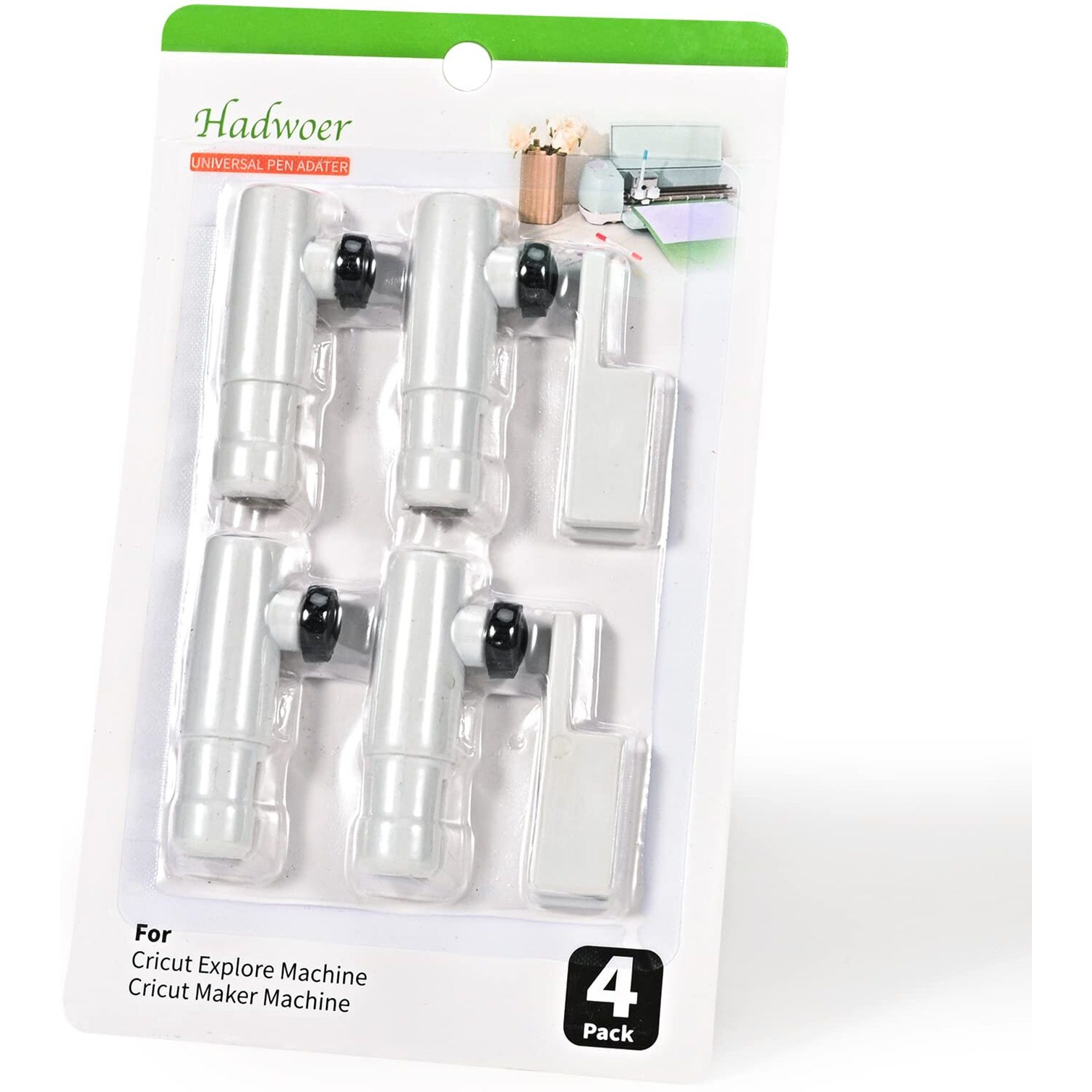 Hadwoer Pen Adapter Set Compatible With Cricut Explore Air 2/ Air 3/ Maker /Maker 3, 4Pcs Pen Holders Can Be Perfectly Compatible And Replace The Cricut Pen Adapter, Compatible With All Pens Less Than 0.48 Inch In Diameter