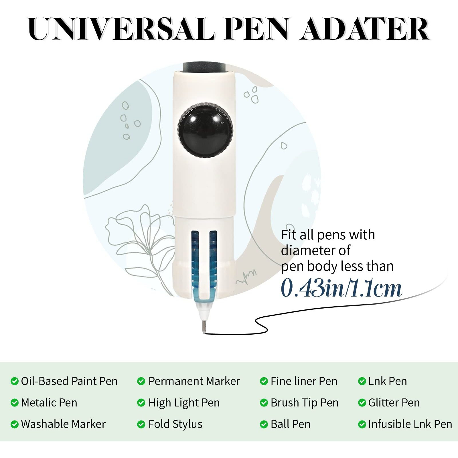 Hadwoer Pen Adapter Set Compatible With Cricut Explore Air 2/ Air 3/ Maker /Maker 3, 4Pcs Pen Holders Can Be Perfectly Compatible And Replace The Cricut Pen Adapter, Compatible With All Pens Less Than 0.48 Inch In Diameter