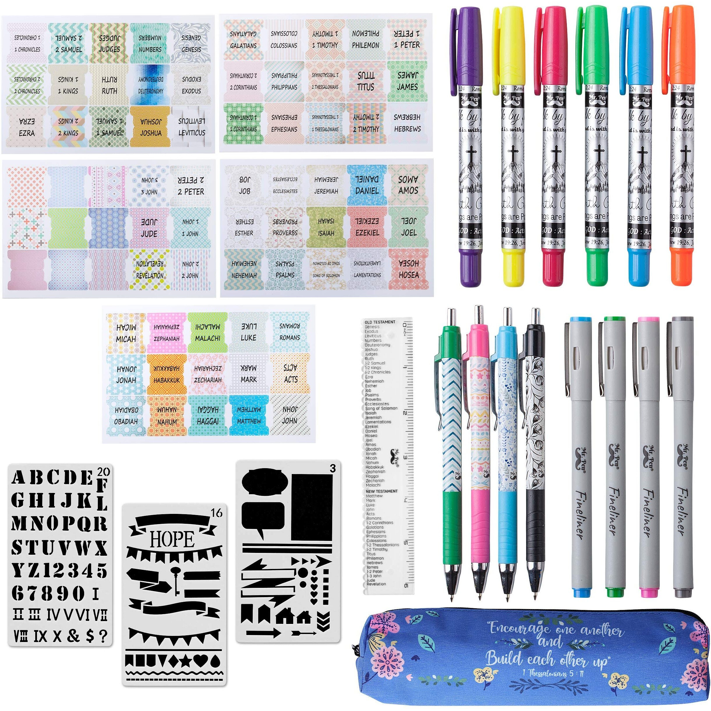 Mr. Pen- Bible Kit, Bible Journaling Supplies, Bible Journaling Kit, Highlighters For Bible Pages, Bible Pens No Bleed, Bible Highlighters And Pens No Bleed, Bible Journaling, Bible Study Journal