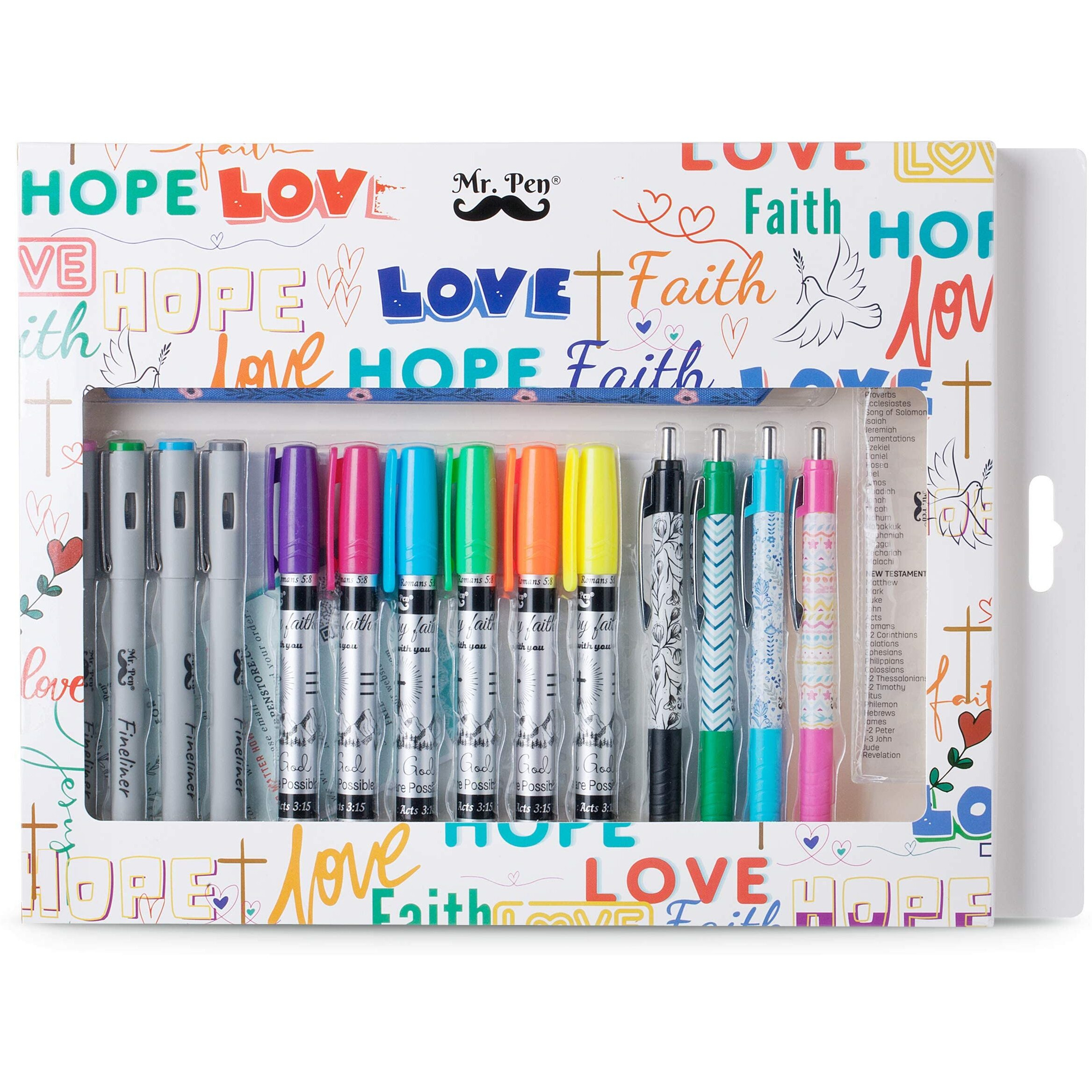 Mr. Pen- Bible Kit, Bible Journaling Supplies, Bible Journaling Kit, Highlighters For Bible Pages, Bible Pens No Bleed, Bible Highlighters And Pens No Bleed, Bible Journaling, Bible Study Journal
