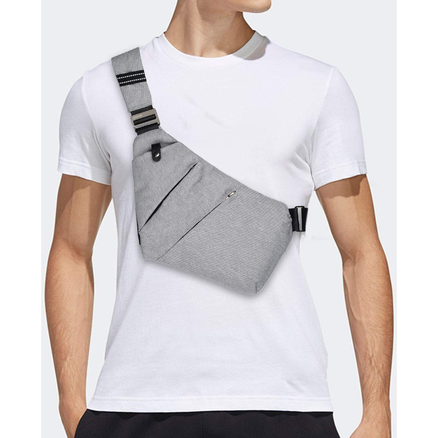 Vadoo Sling Bag - Anti-Theft Crossbody Shoulder Bag For Men And Women (Grey)