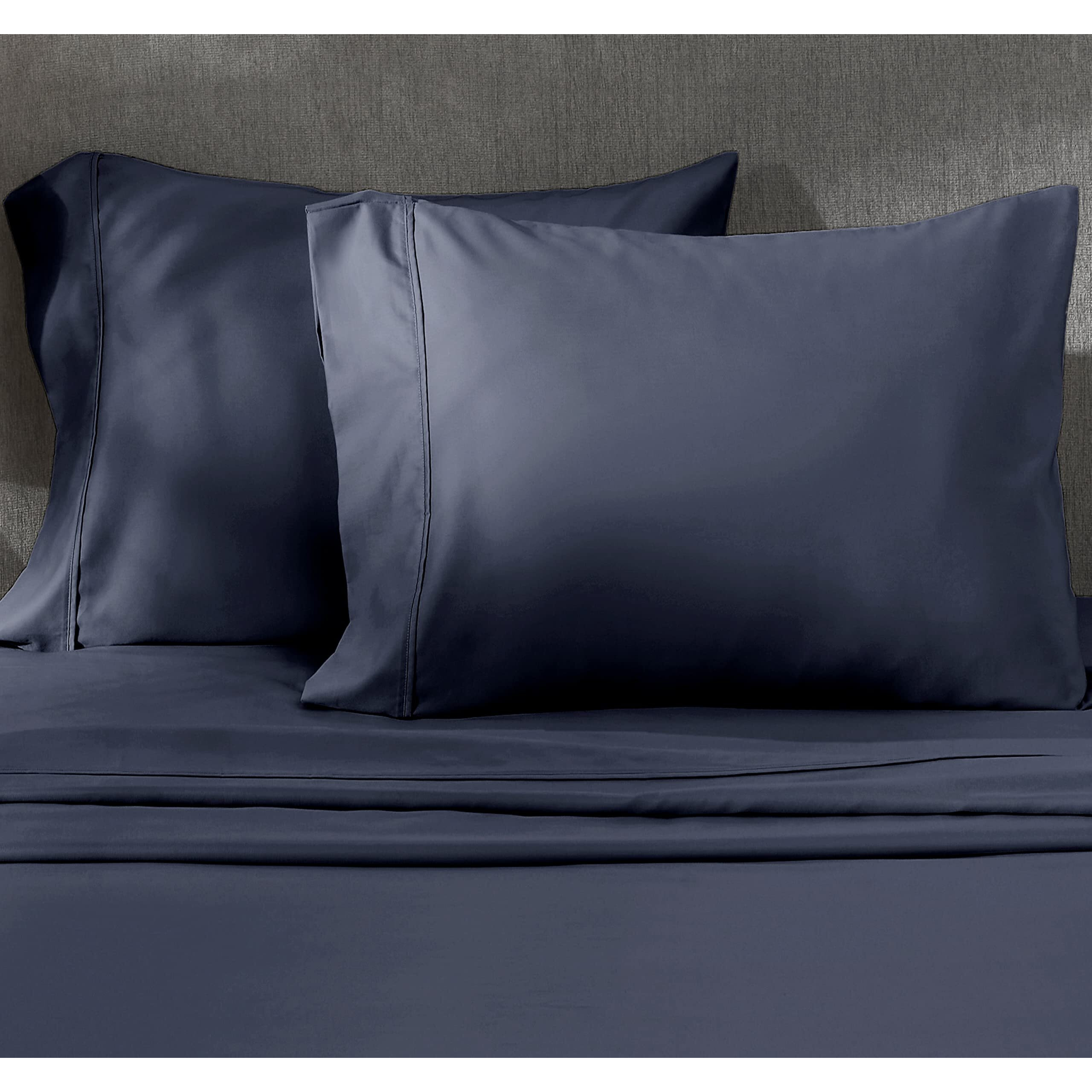 California Design Den 100% Cotton Pillowcases, Pillow Case Set Of 2, Fits King Size Pillows, Luxury 400 Thread Count Sateen Pillowcases, Match With Our 400 Thread Count Sheets (Indigo Navy Blue)