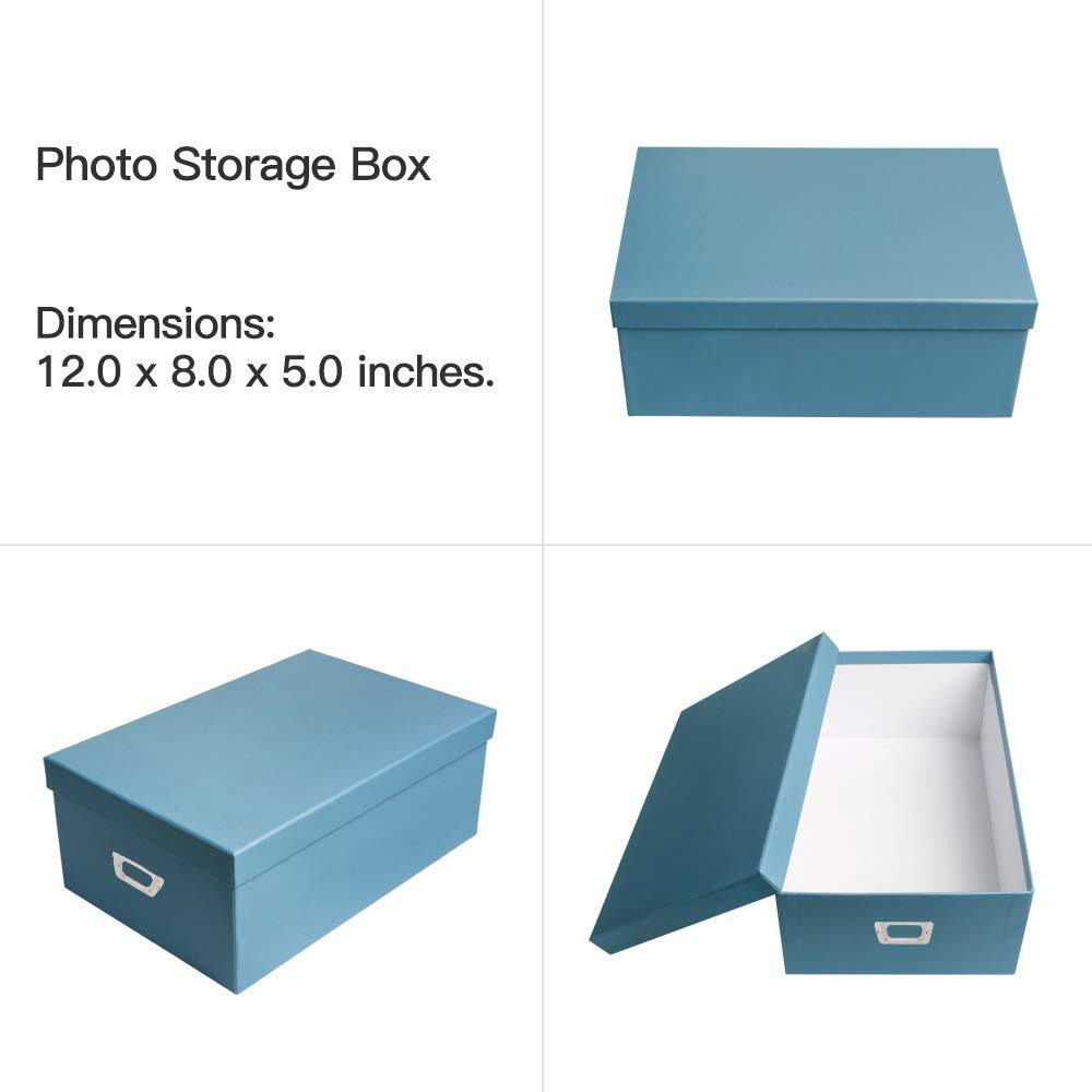 Novelinks Photo Case 4"" X 6"" Photo Storage Box - 10 Inner Picture Storage Container Photo Organizer Case Picture Box Storage Photo Craft Keeper (Sky Blue)