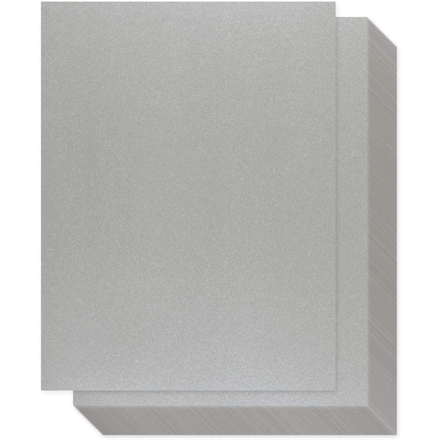 Silver Shimmer Paper - 100-Pack Metallic Cardstock Paper, 92 Lb Cover, Double Sided, Printer Friendly - Perfect For Weddings, Birthdays, Craft Use, Letter Size Sheets, 8.5 X 11 Inches