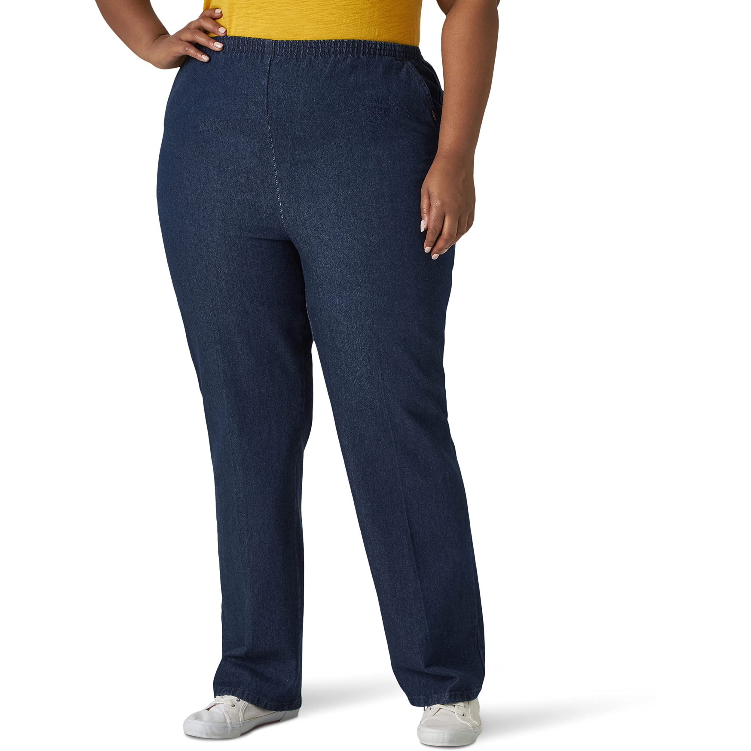 Chic Classic Collection Womens Plus Stretch Elastic Waist Pull-On Pant Jeans, Original Stonewash Denim, 20 Petite Us