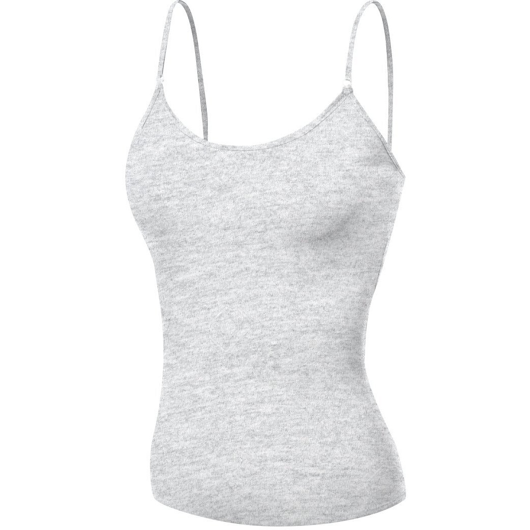 Emmalise Women's Camisole Built In Bra Wireless Fabric Support Short Cami (3Pk Red, Burgundy, H Gray, Small)