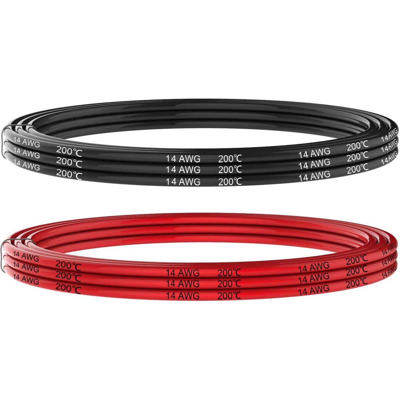 Electrical Wire 14 Awg 14 Gauge Silicone Wire Hook Up Wire Cable 20 Feet [10 Ft Black And 10 Ft Red] Soft And Flexible 400 Strands 0.08 Mm Of Tinned Copper Wire High Temperature Resistance (14Awg)