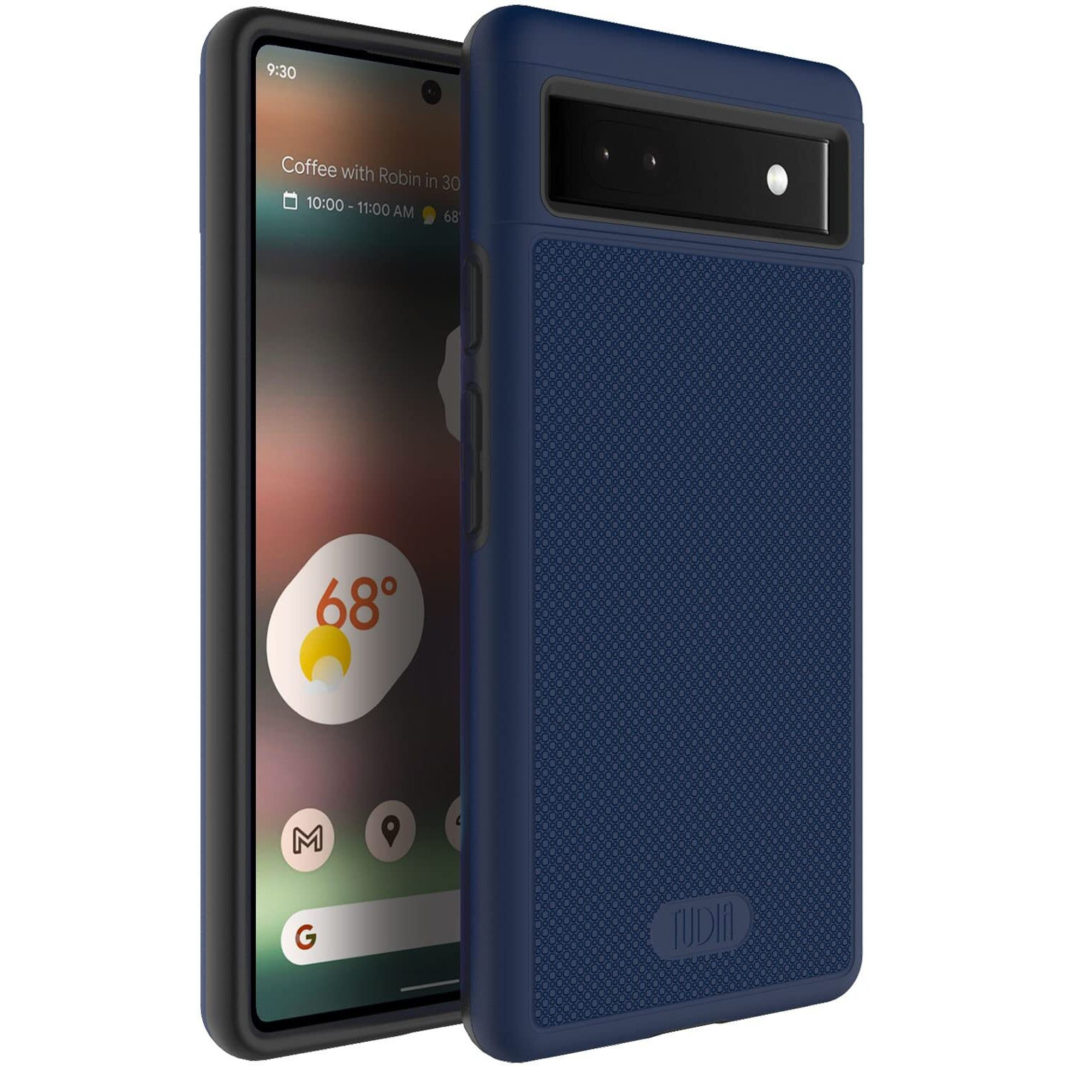 Tudia Dualshield Grip Designed For Google Pixel 6A Case (2022), [Mergegrip] Shockproof Military Grade Dual Layer Slim Raised Edge Protection For Pixel 6A - Indigo Blue