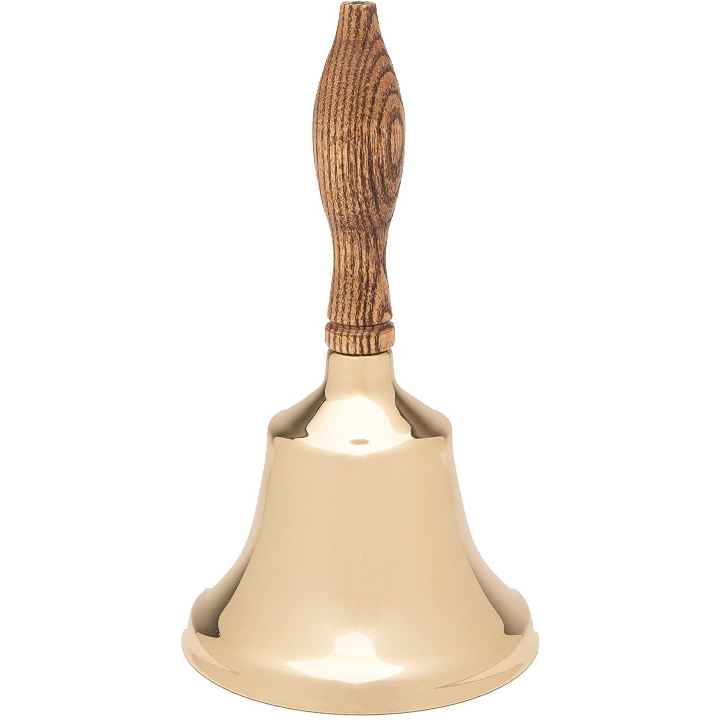 Bevin Bells Solid Brass Hand Bell | 6Hb | New England Hardwood Handle | Elegant Hand Call Bell | Noise Makers | Loud Brass Bells | Easy To Grip Handle | Teacher Handheld Bell | Made In Ct, Usa