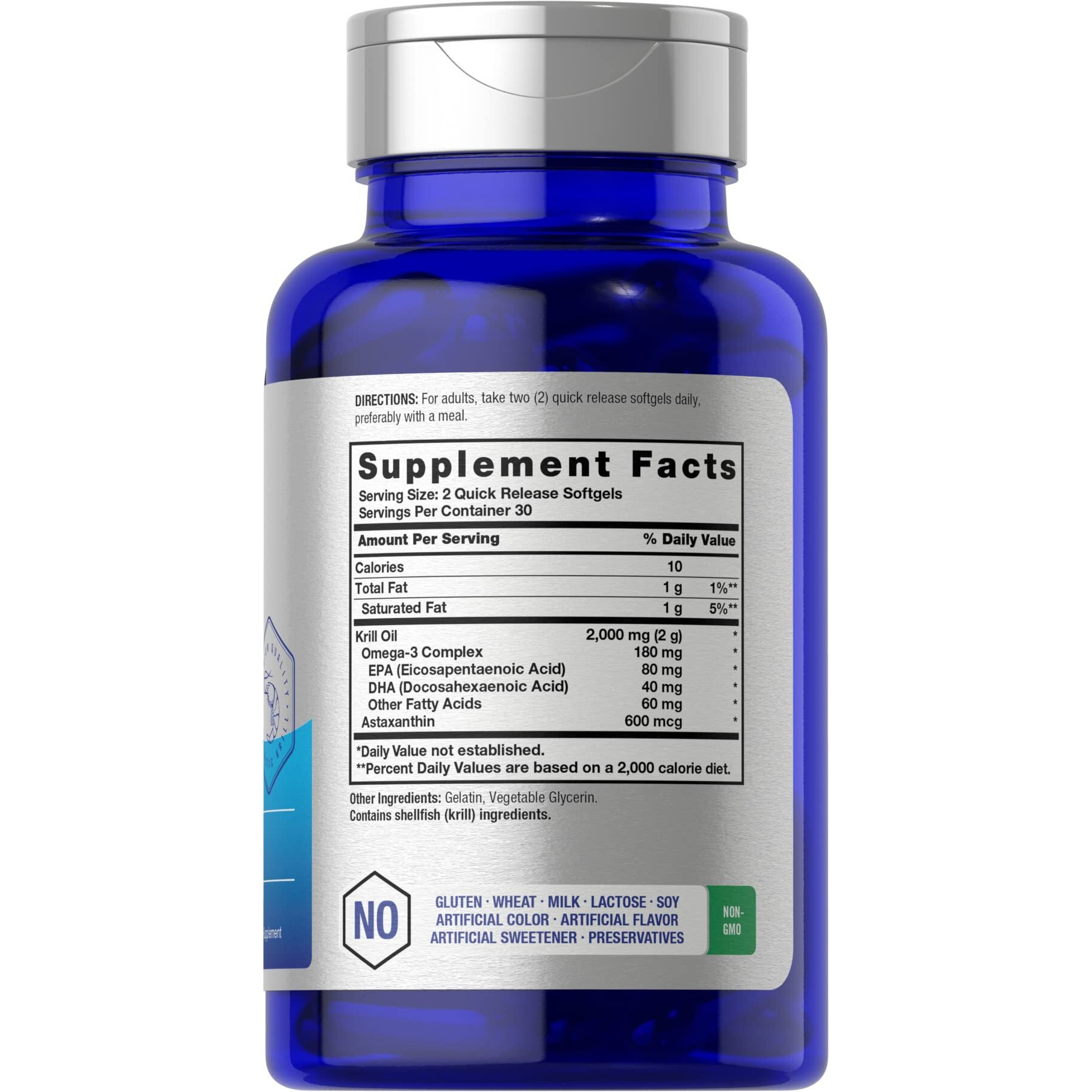 Antarctic Krill Oil 2000Mg | 60 Softgel Capsules | Omega-3, Epa, Dha Supplement | With Astaxanthin | Non-Gmo, Gluten Free | By Horbaach