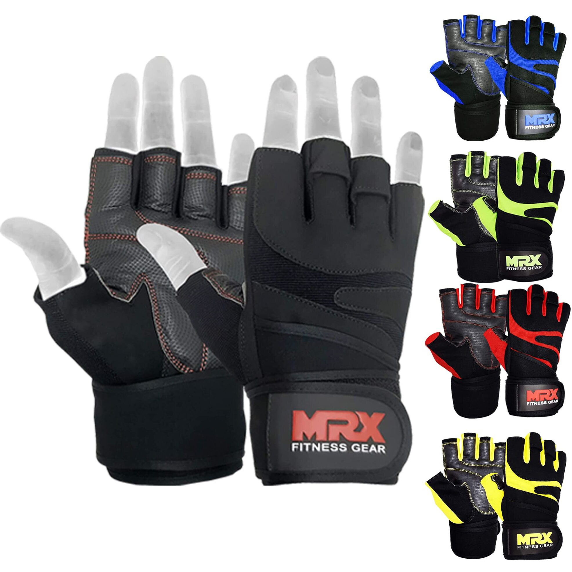 Mrx Weightlifting Gloves For Men Workout Gloves Mens Wrist Support Lifting Gloves Male Gym Gloves Workout Gym Accessories For Men Weight Lifting Fingerless Gym Exercise For Powerlifting