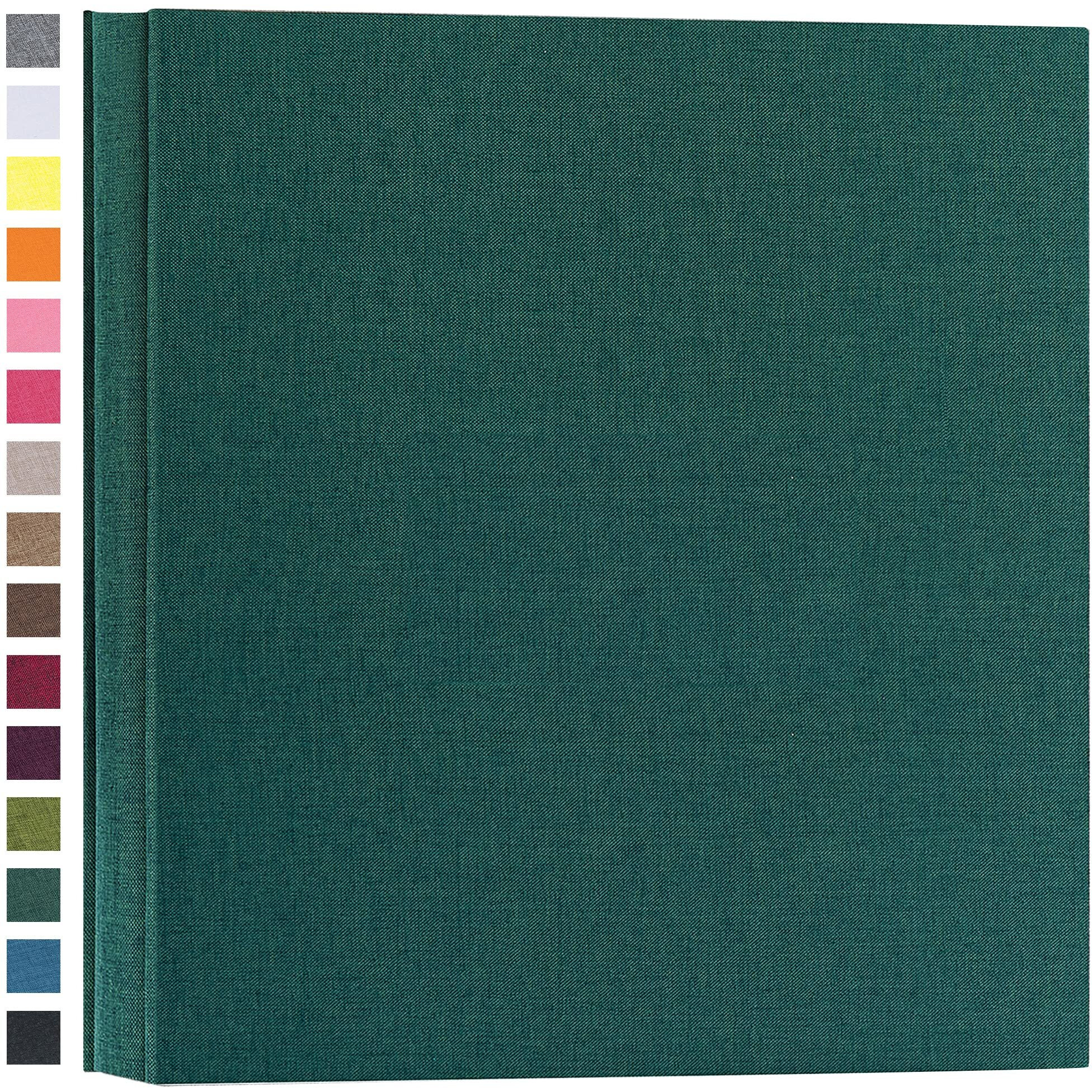 Potricher Photo Album For 4X6 600 Photos Linen Cover Extra Large Capacity Photo Book For Family Wedding Anniversary Baby (Dark Green, 600 Pockets)