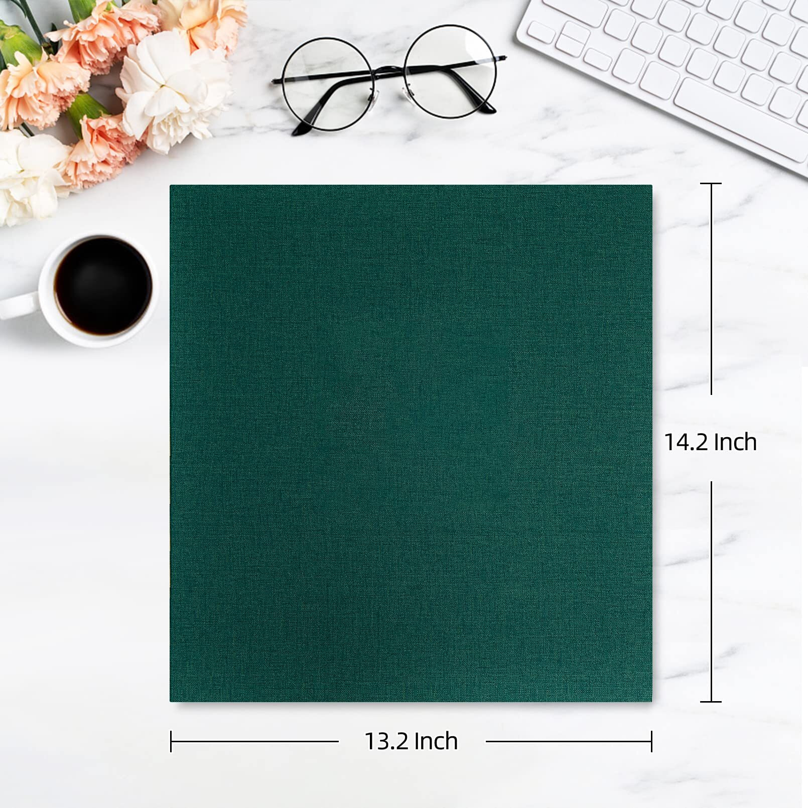 Potricher Photo Album For 4X6 600 Photos Linen Cover Extra Large Capacity Photo Book For Family Wedding Anniversary Baby (Dark Green, 600 Pockets)