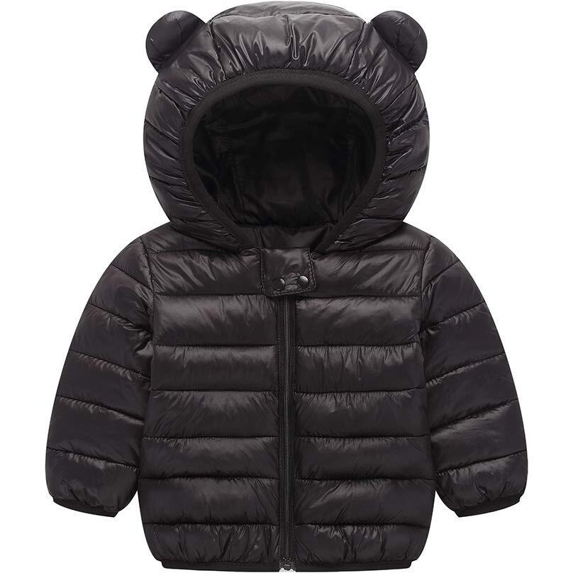 Winter Down Coats For Kids Baby Boys Girls Light Puffer Padded Jacket Bear Hoods Infant Outerwear