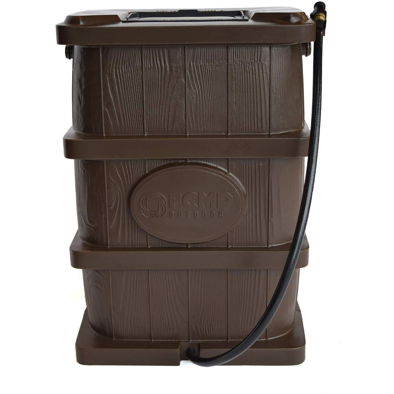 Fcmp Outdoor Wood Grain Rain Barrel, Brown