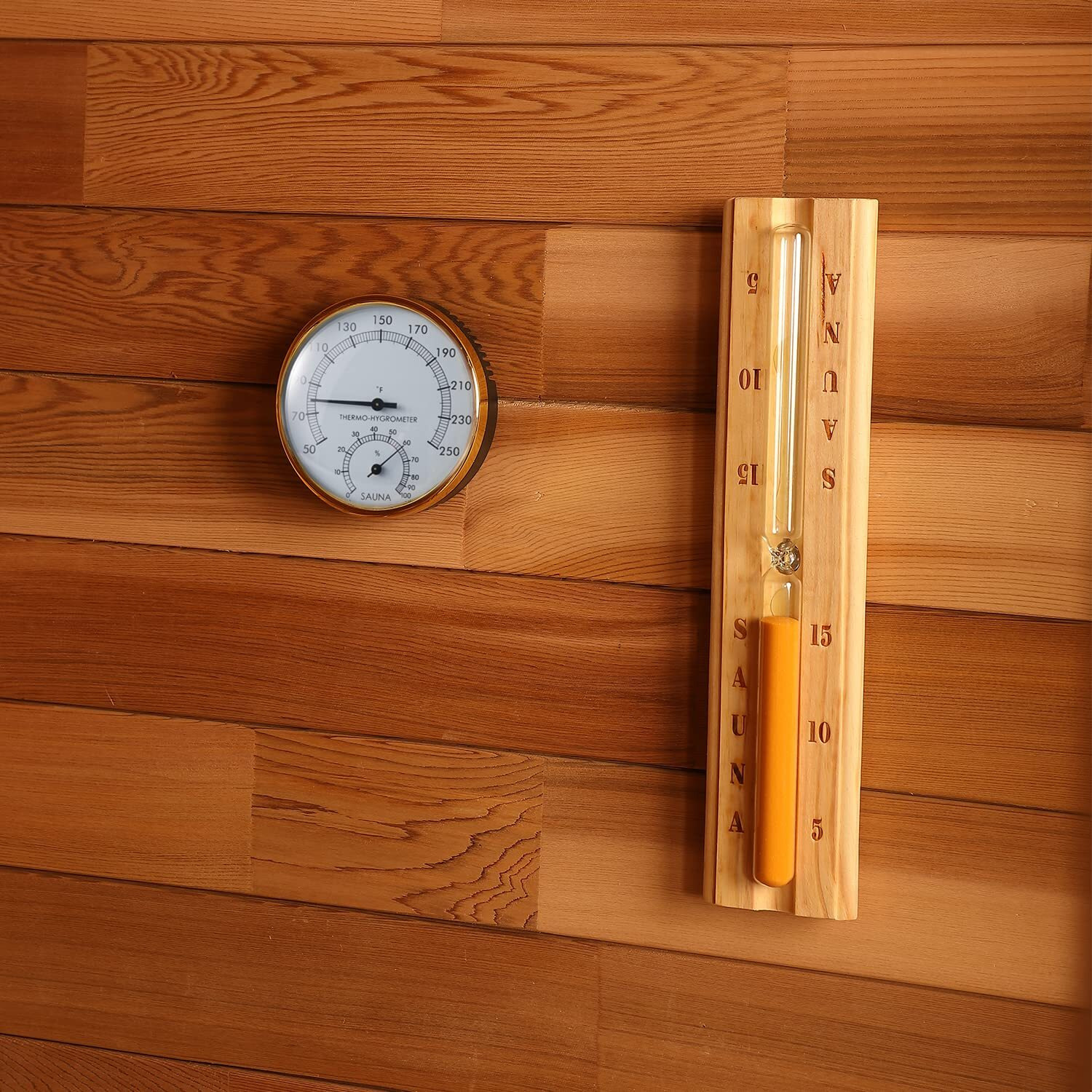 Amocane Sauna Thermometer 2 In 1 Fahrenheit Thermometer Hygrometer For Sauna Room, Sauna Accessories For Any Barrel Or Infrared Steam Saunas