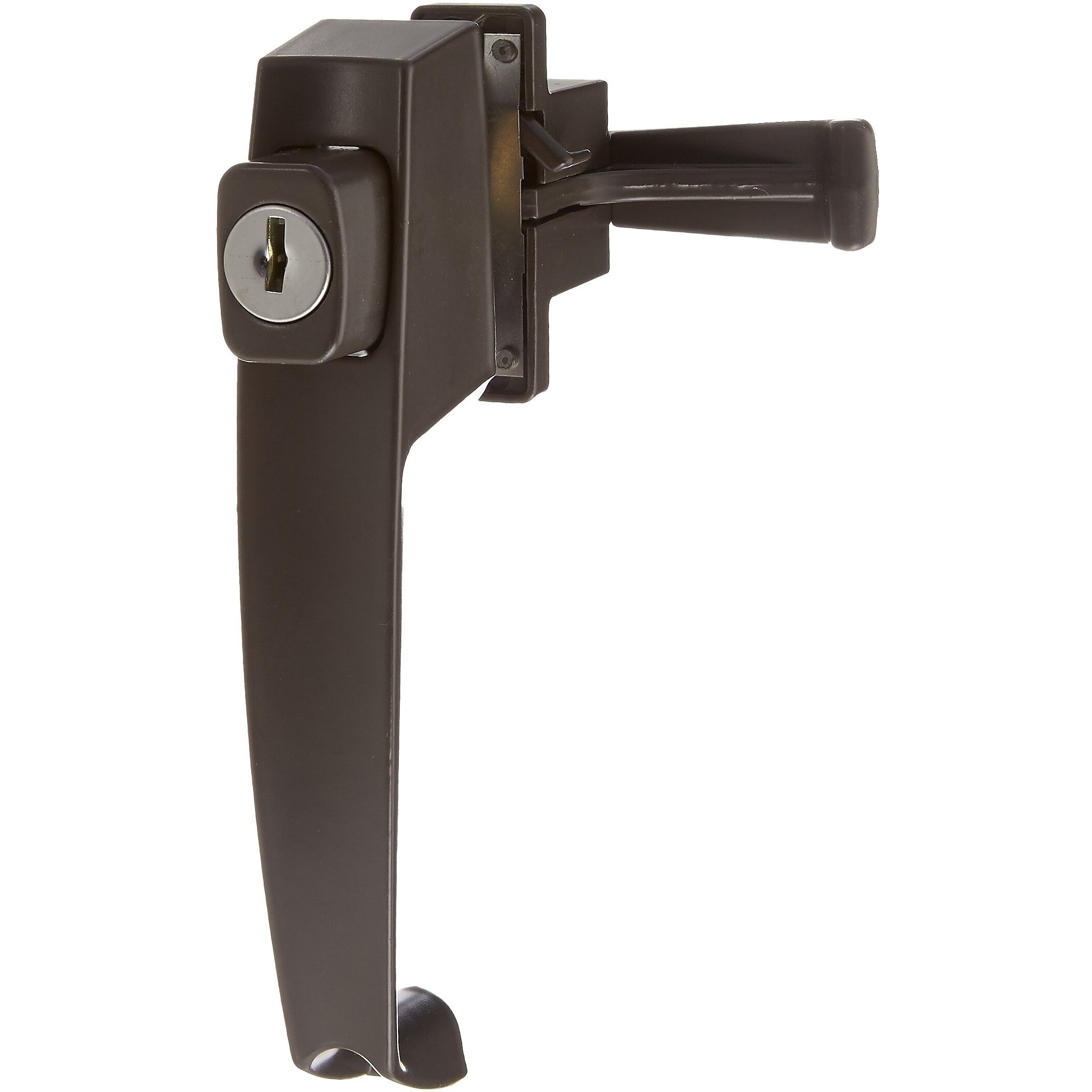 Wright Products - Tie Down Keyed Push Button Door Latch For Screen And Storm Doors, Florida Bronze