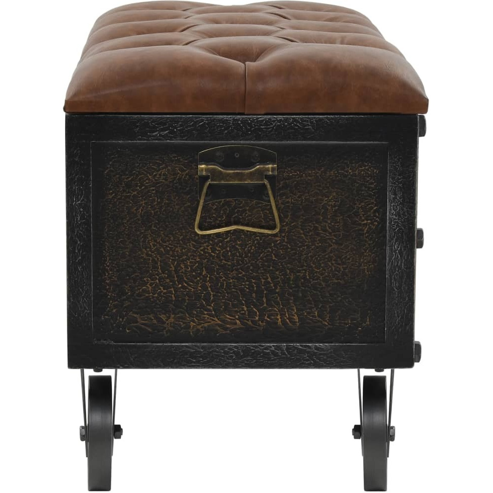 Vidaxl Storage Bench With Castors 31.7"" Solid Wood Fir