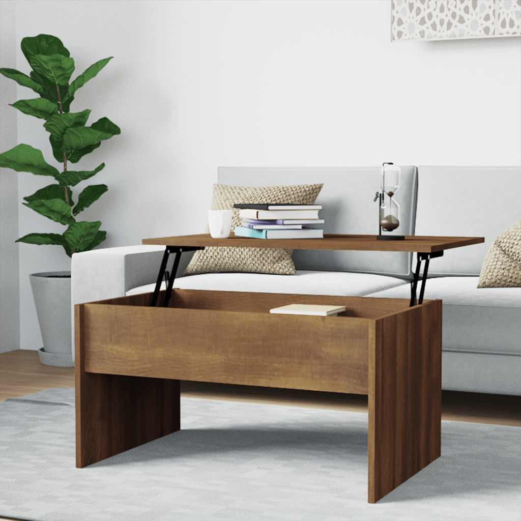 Vidaxl Coffee Table Brown Oak 31.5"&quotX19.9"&quotX16.3"" Engineered Wood