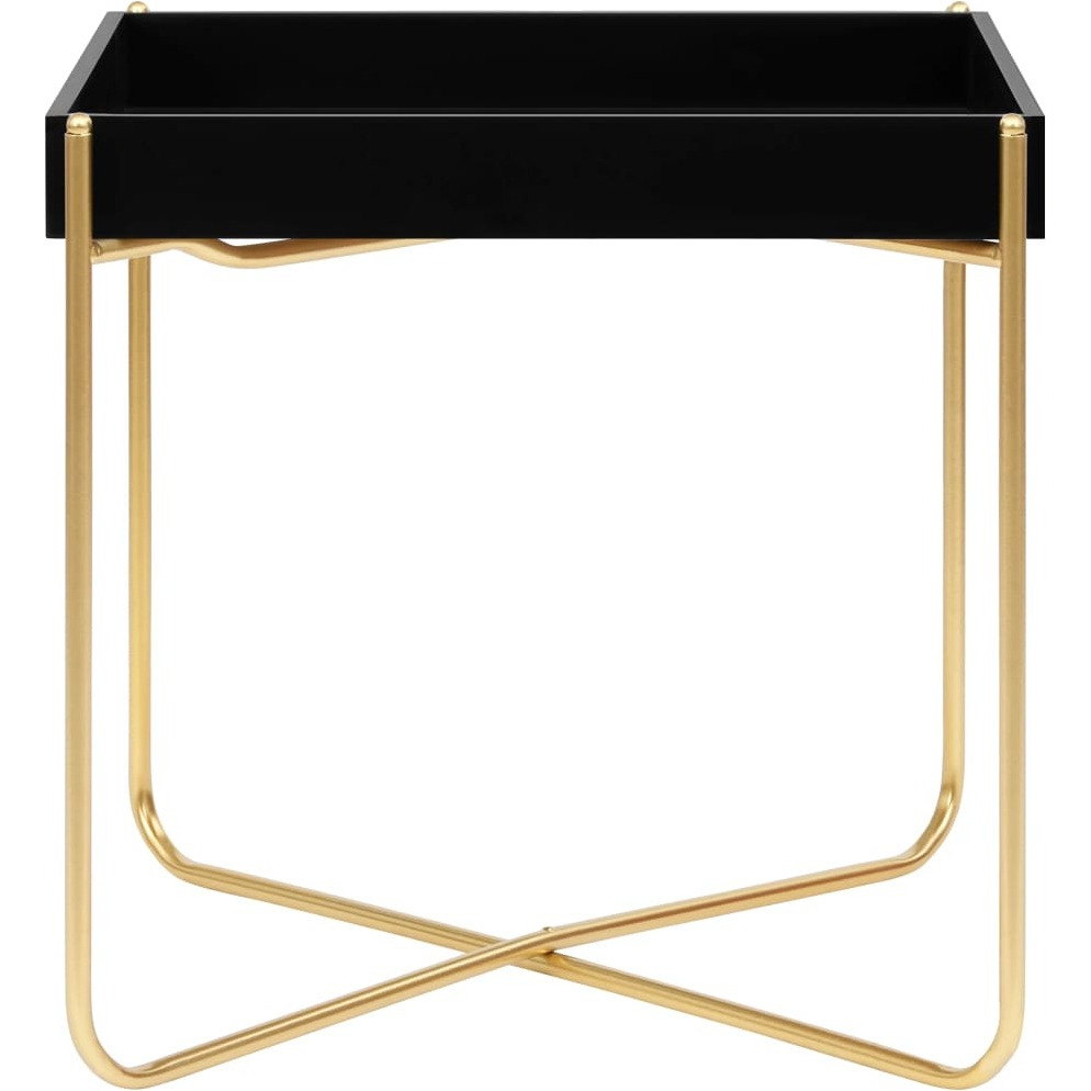 Vidaxl Side Table Black And Gold 15"&quotX15"&quotX15.2"" Mdf