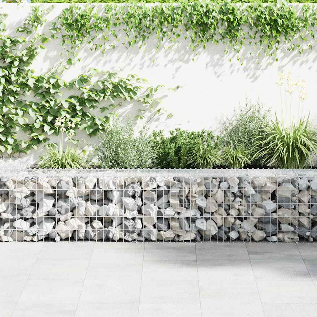 Vidaxl Gabion Wall With Covers Galvanized Steel 118.1"&quotX11.8"&quotX19.7""
