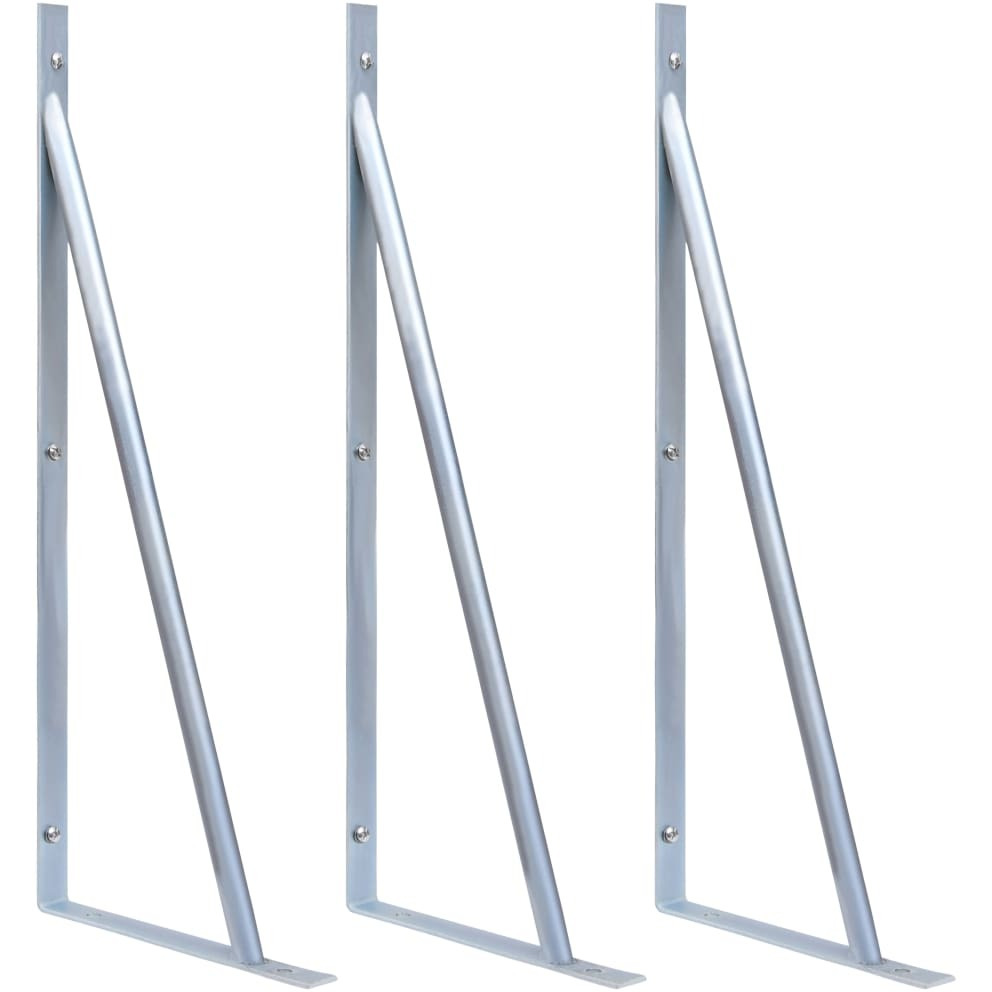 Vidaxl Support Brackets For Fence Post 3 Pcs Galvanized Steel