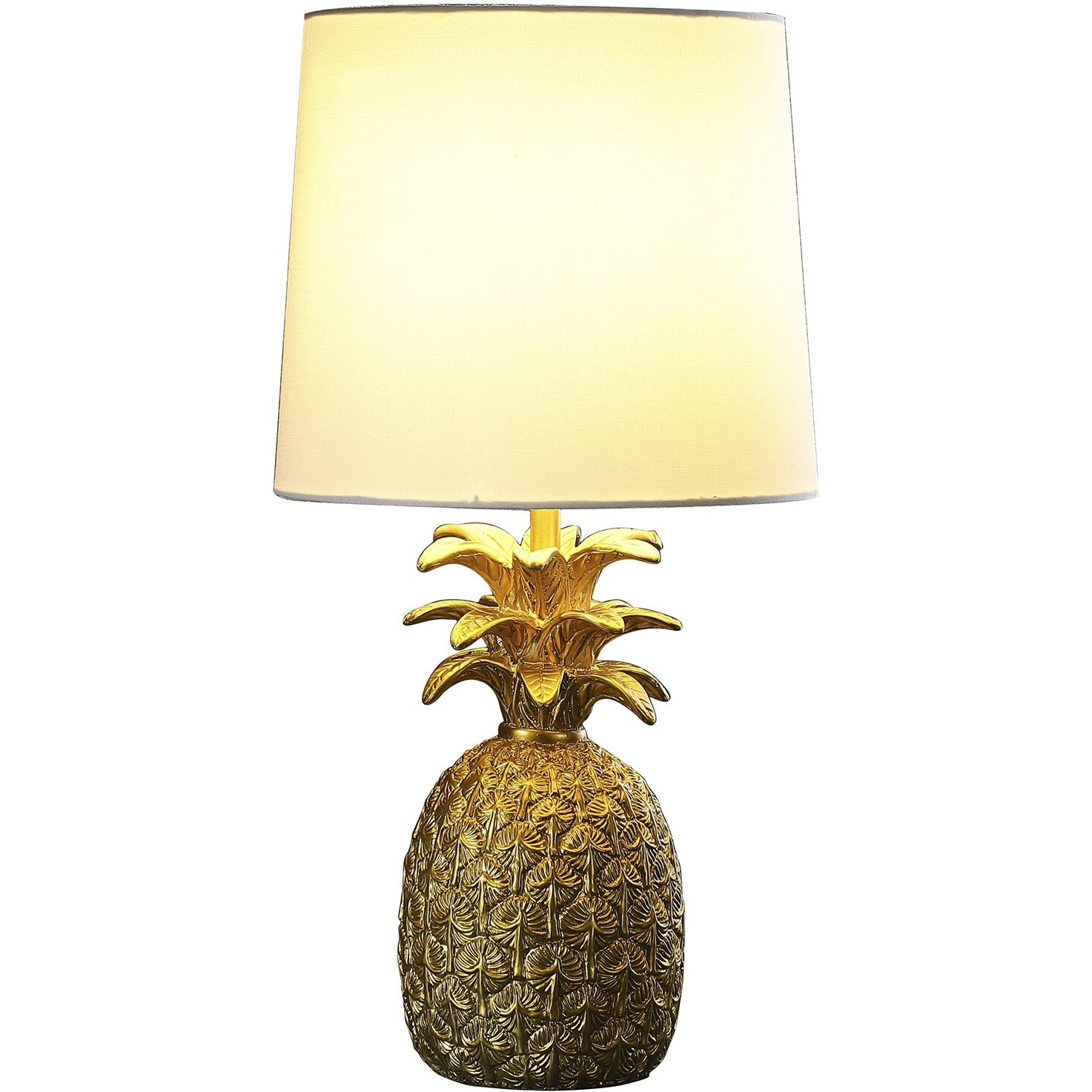 17 Burnished Gold Pineapple Table Lamp