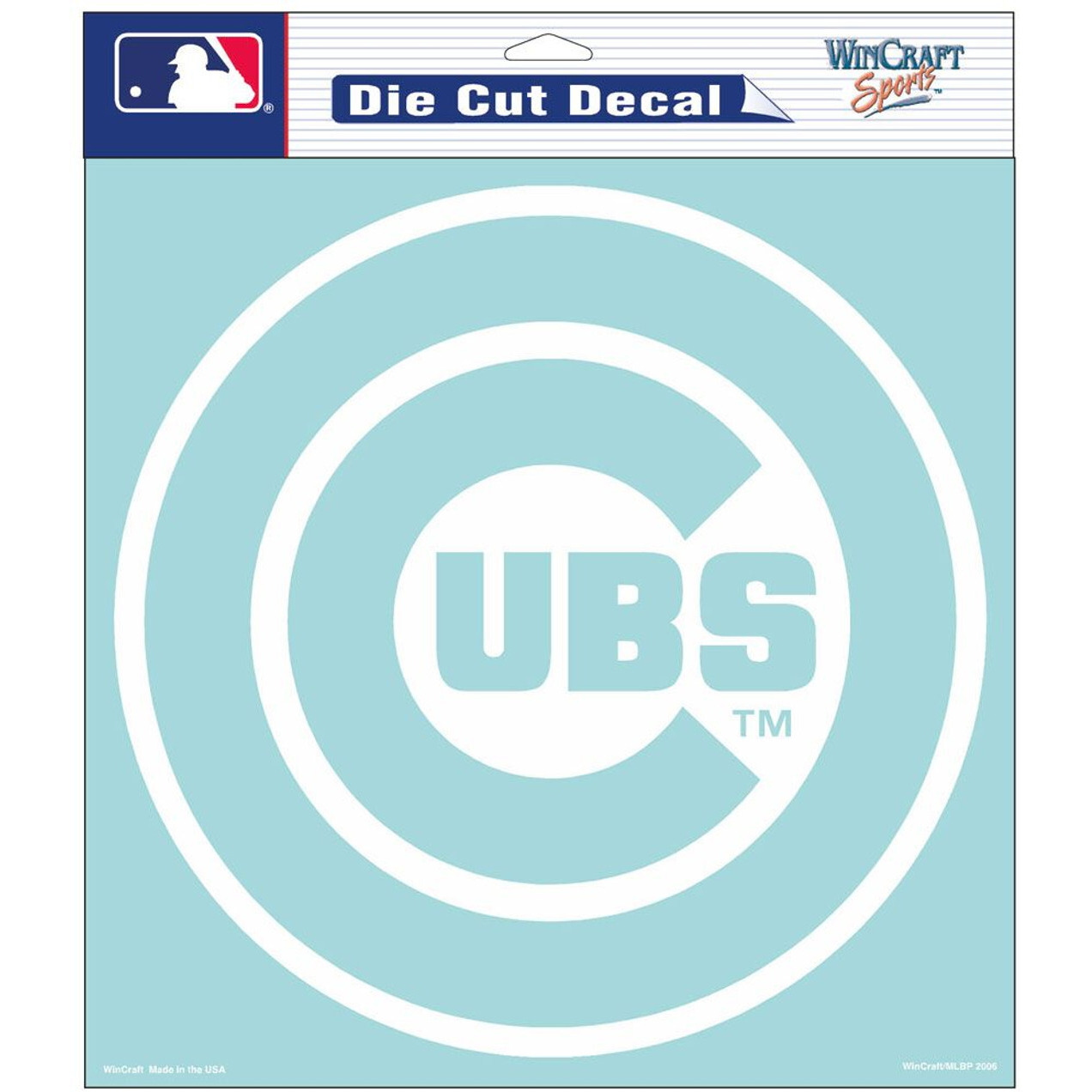 Chicago Cubs Decal 8X8 Die Cut White