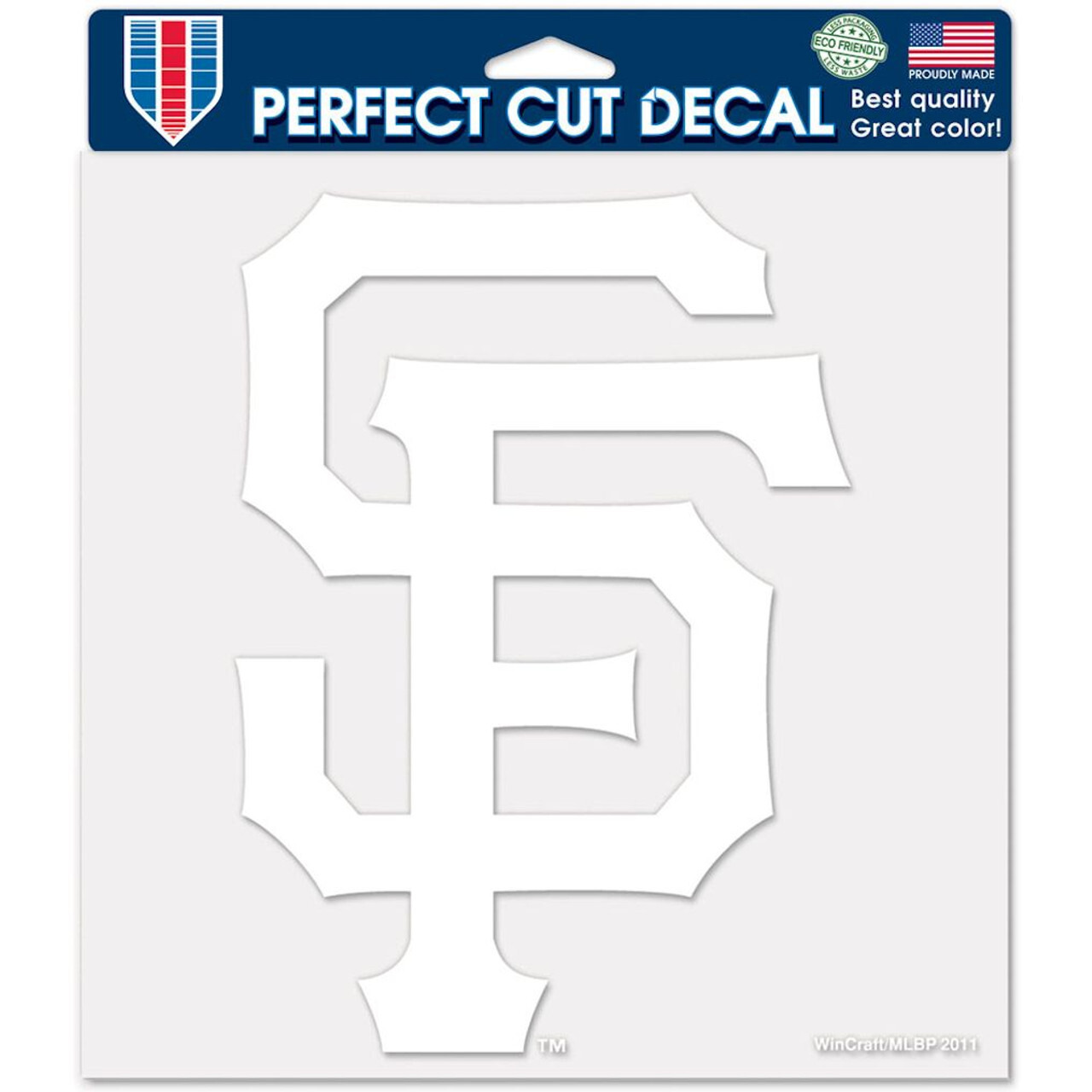 San Francisco Giants Decal 8X8 Die Cut White